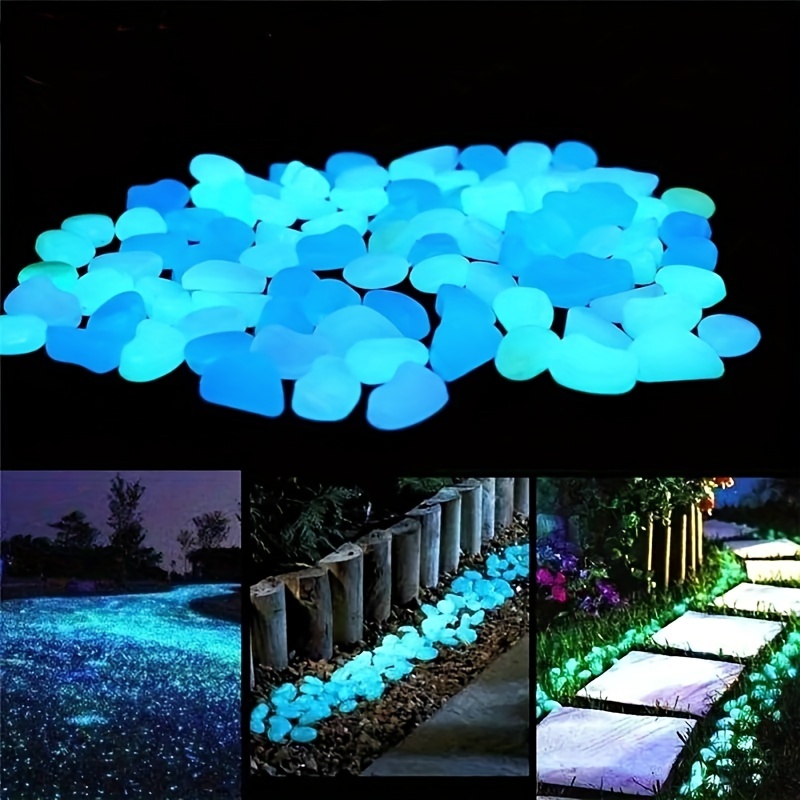200 Pieces: Glow in the Dark Garden Pebbles