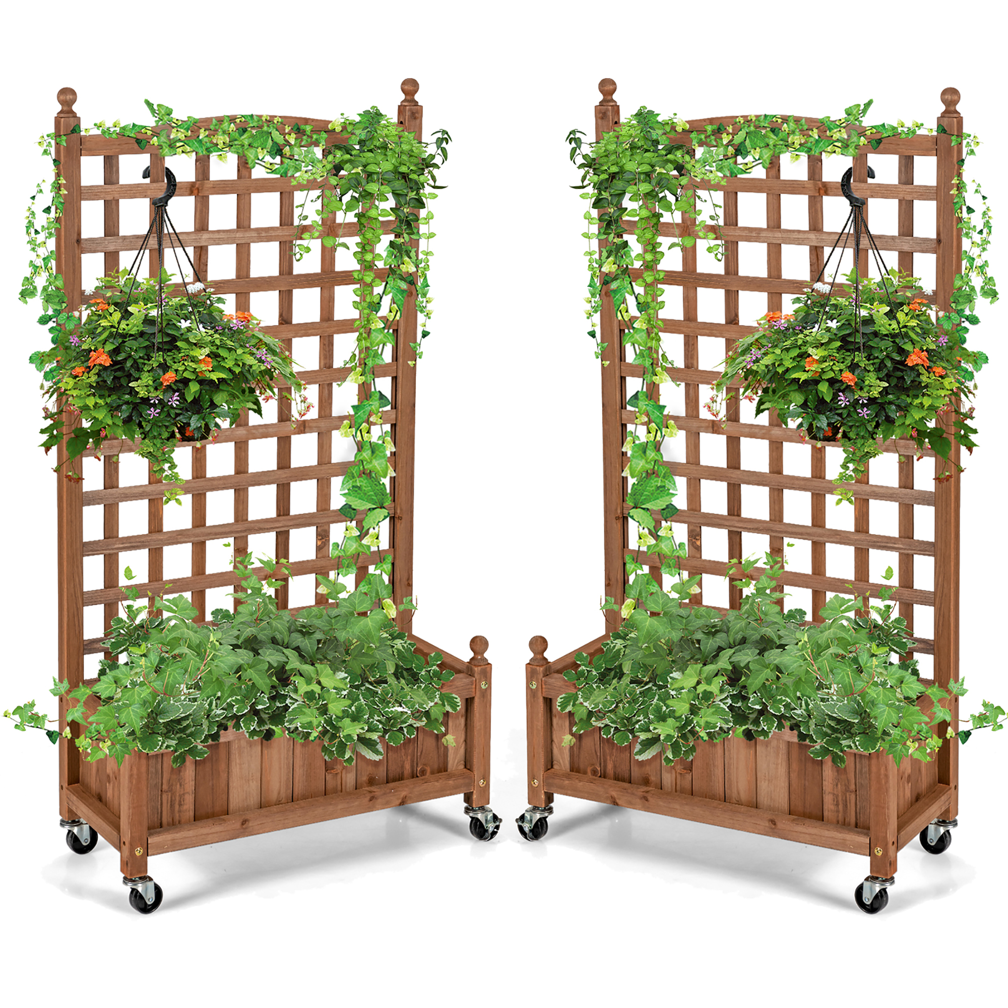 Costway 2PC 50in Wood Planter Box