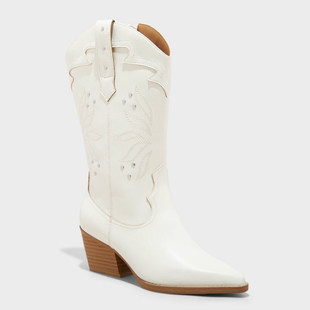 Women's Studded Western Cowboy Boots with Memory Foam Insole