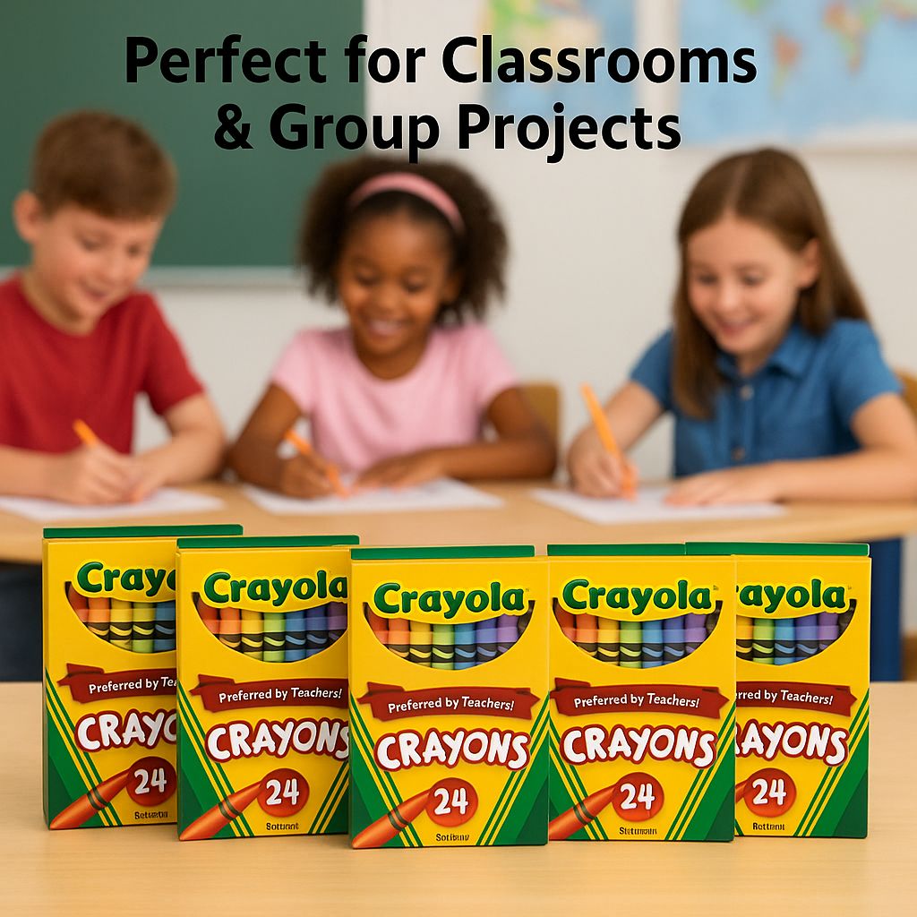Crayola Crayons 5 Pack – 24 Count Each (120 Crayons Total)