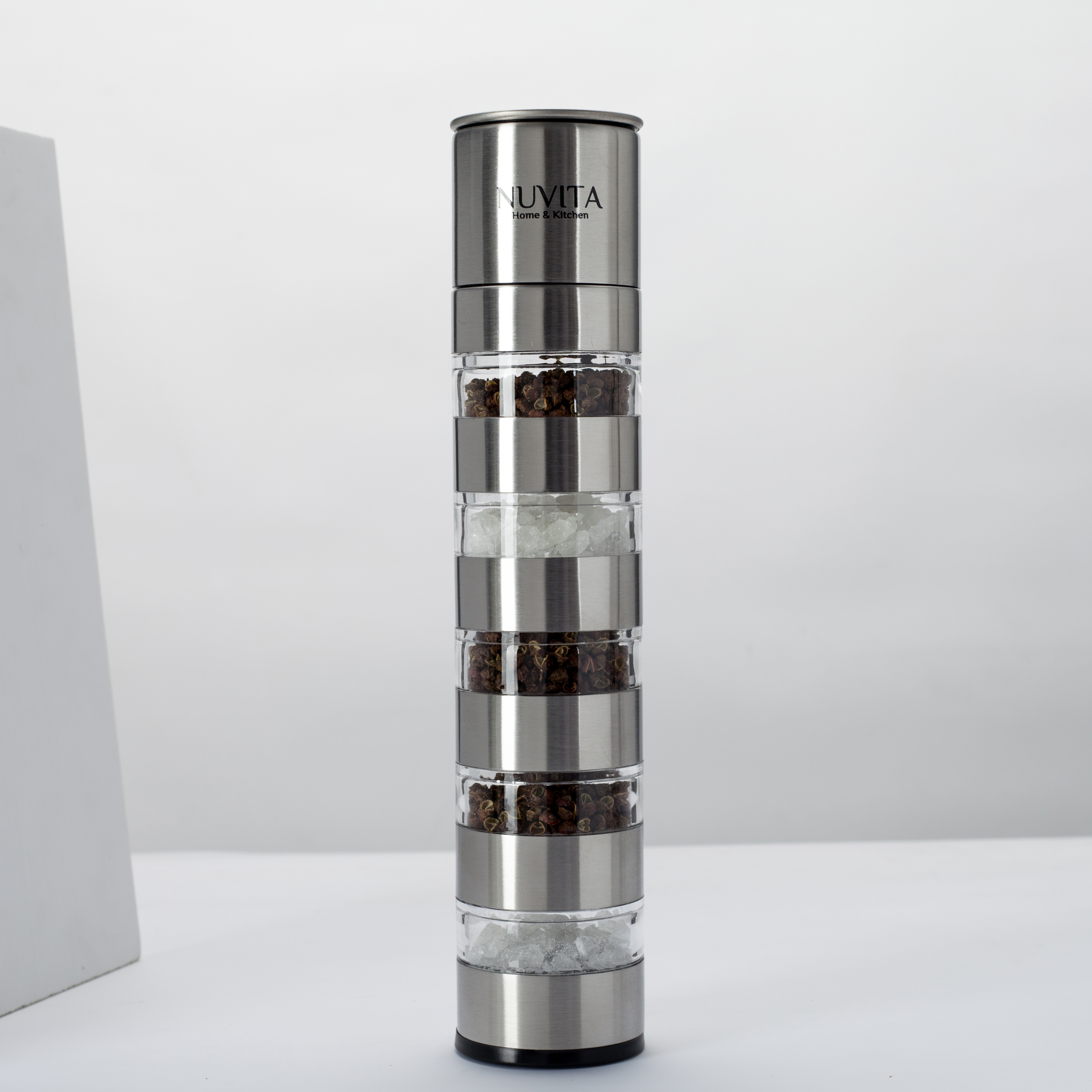 Nuvita Premium Stainless Steel Stackable Mini Salt and Pepper Mills
