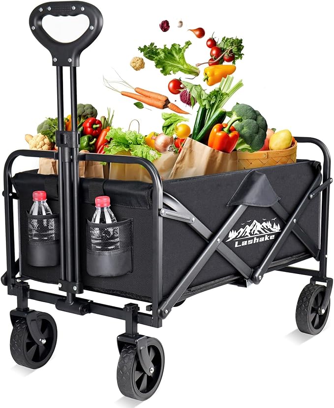 Collapsible Folding Wagon Cart with 200lbs Weight Capacity
