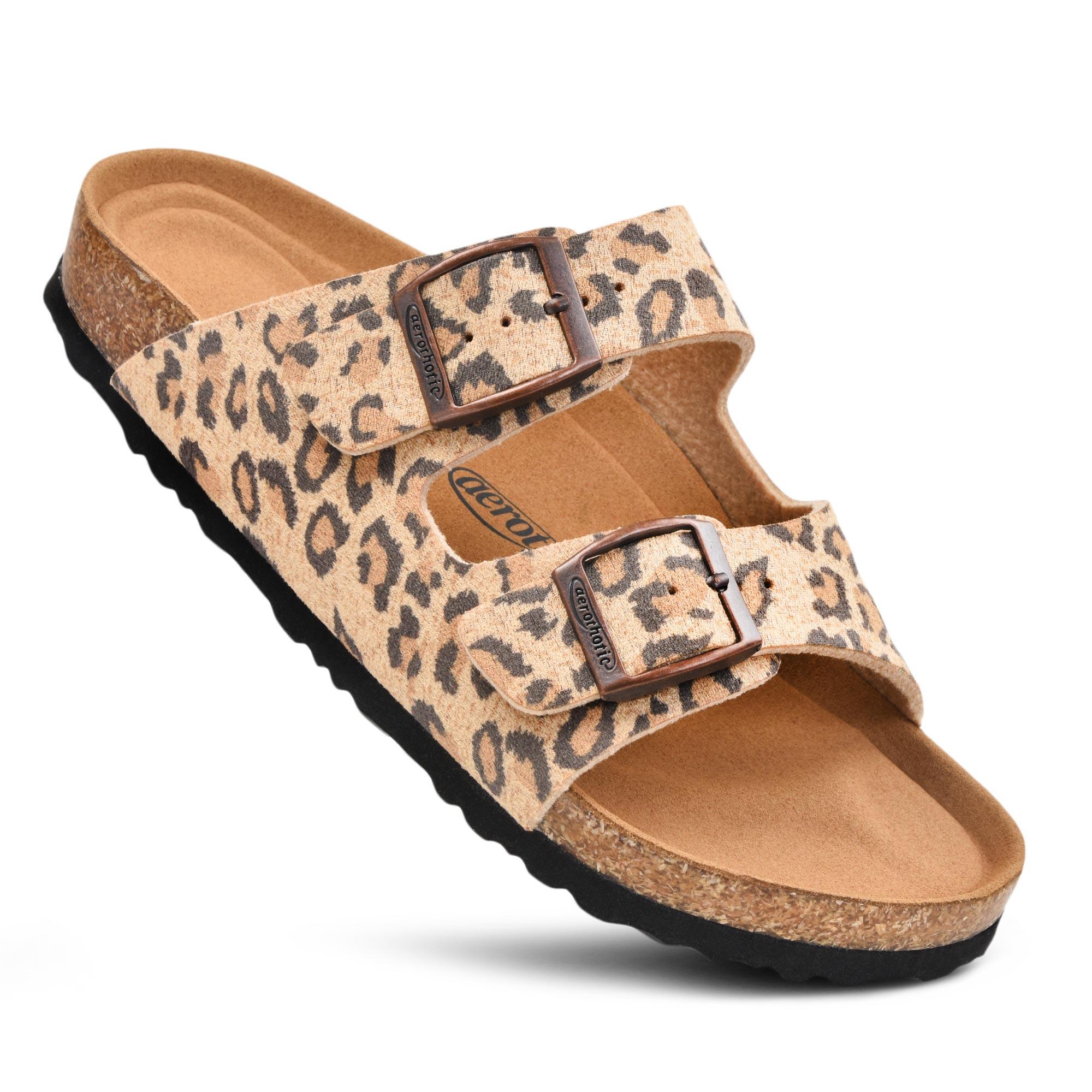 Aerothotic Ellys Cork Footbed Adjustable Strap Slides for Women