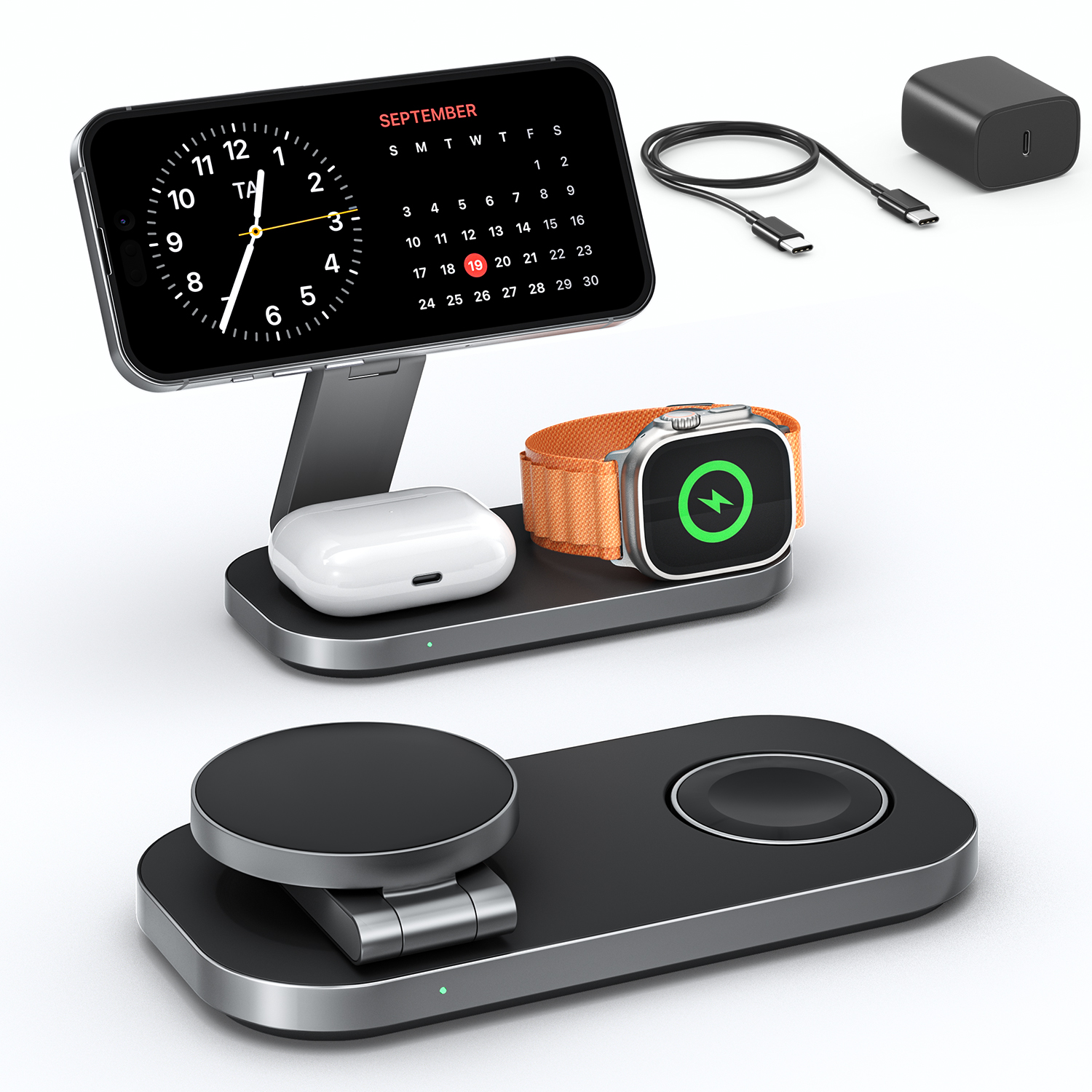 Foldable 3 in 1 Wireless Charging Station
