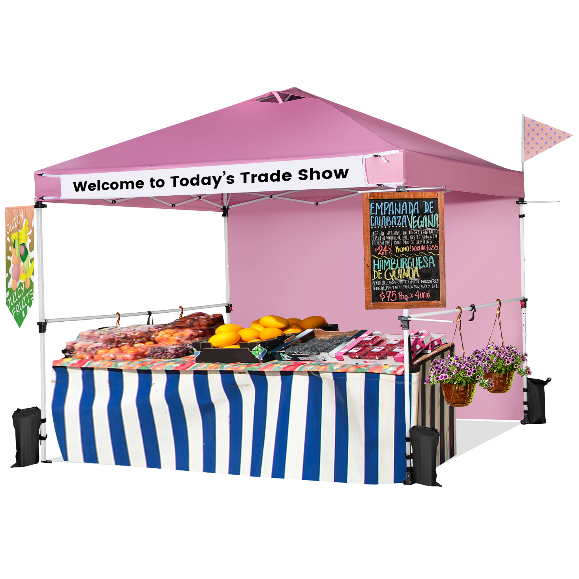 Costway 10'x10'Commercial Pop-up Canopy Tent Sidewall Folding Market Patio