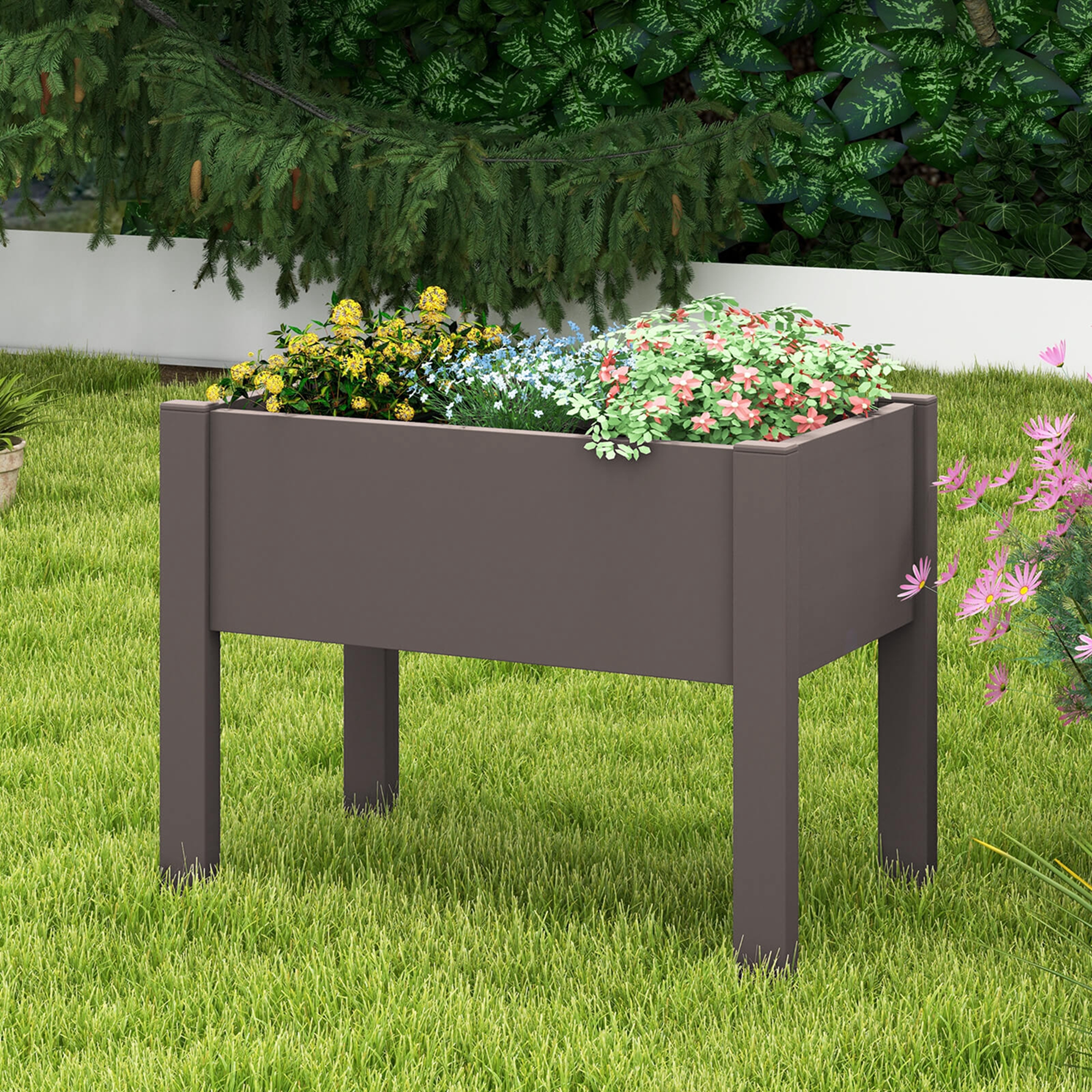 Costway Raised Garden Bed with Water Level Indicator Drainage Hole for Vegetables - 2 Colors