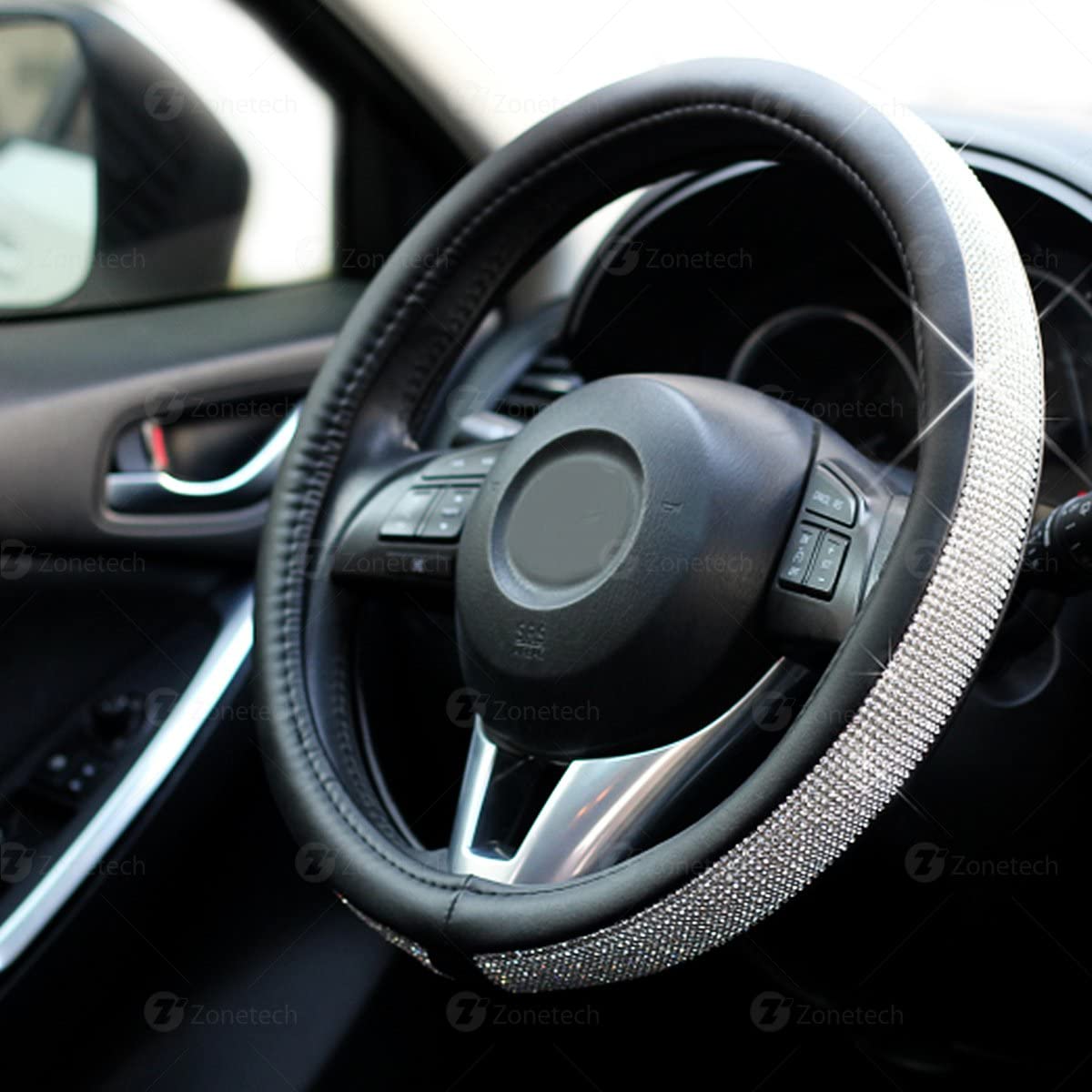 Leather Car Crystal Bling Wheel Cover