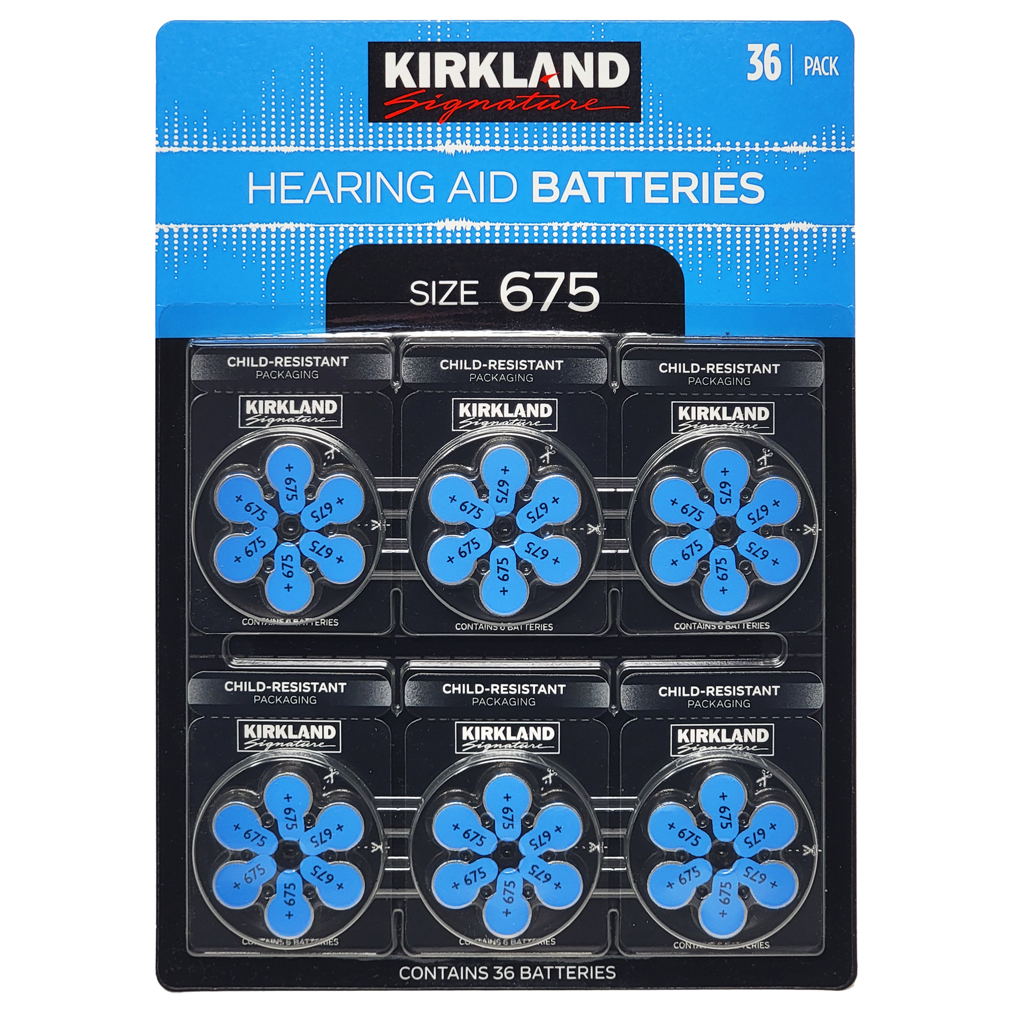 Kirkland Signature Size 675 Zinc Air 1.45V Hearing Aid Batteries (36 Batteries)