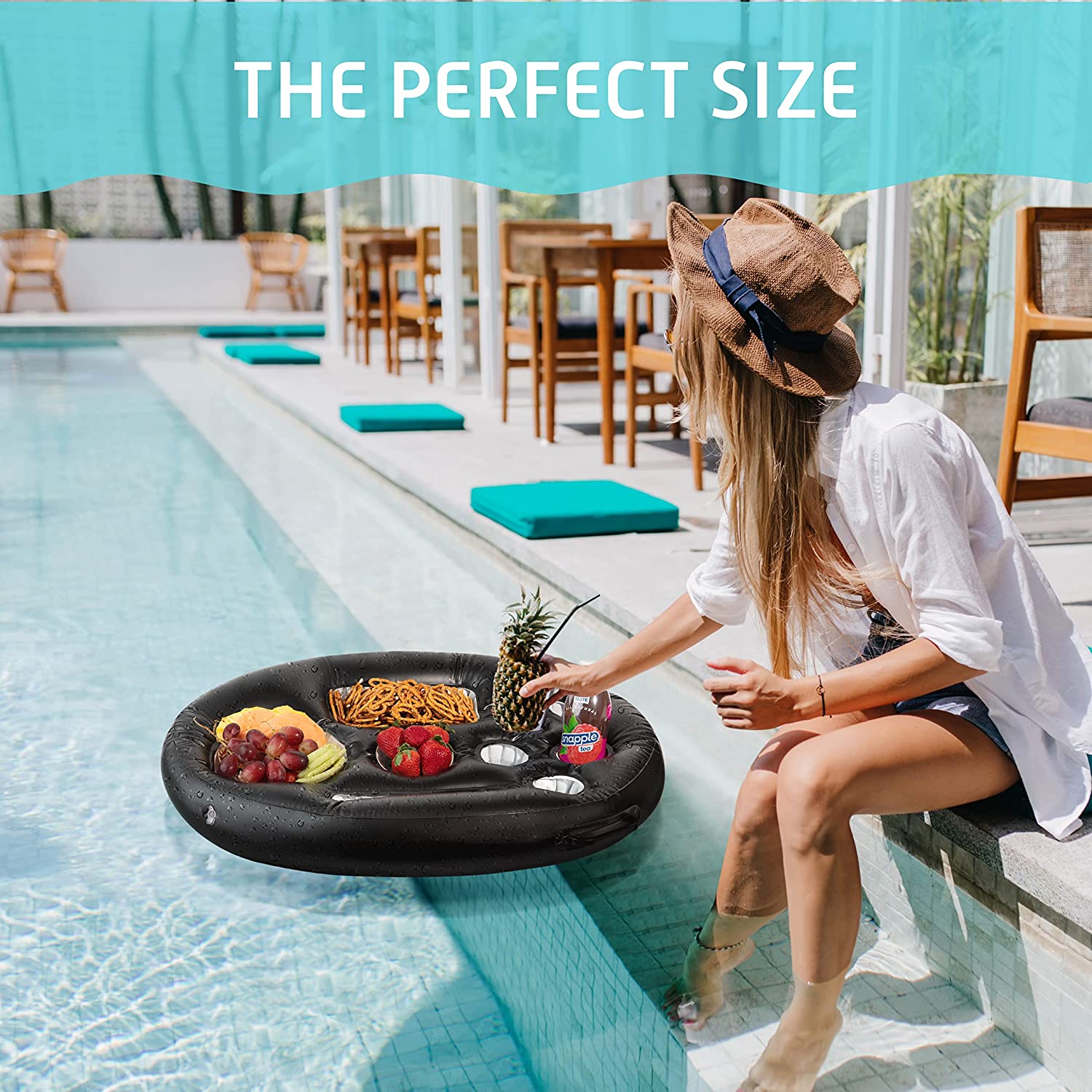 Inflatable Floating Drink and Food Holder