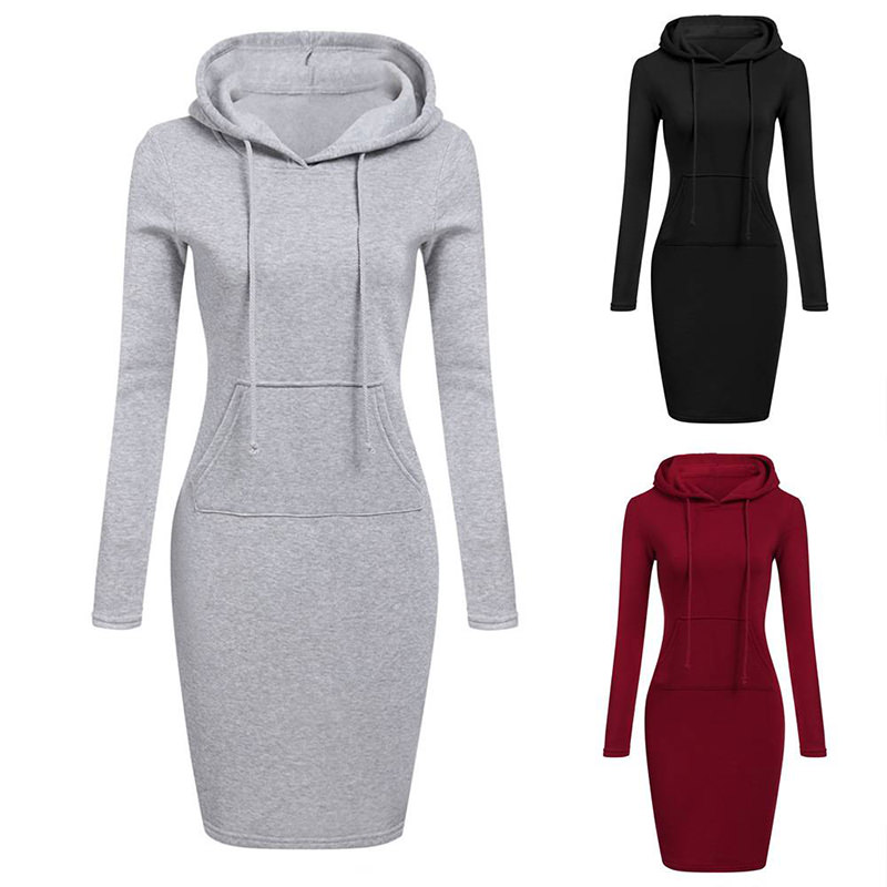 Ready Long Sleeve A-Line Dress with Hood & Thick Warm Outfit
