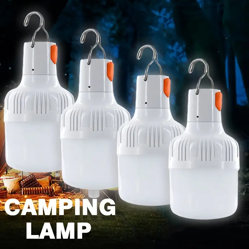 4-Pack Portable Outdoor USB Rechargeable LED Lamp Bulbs