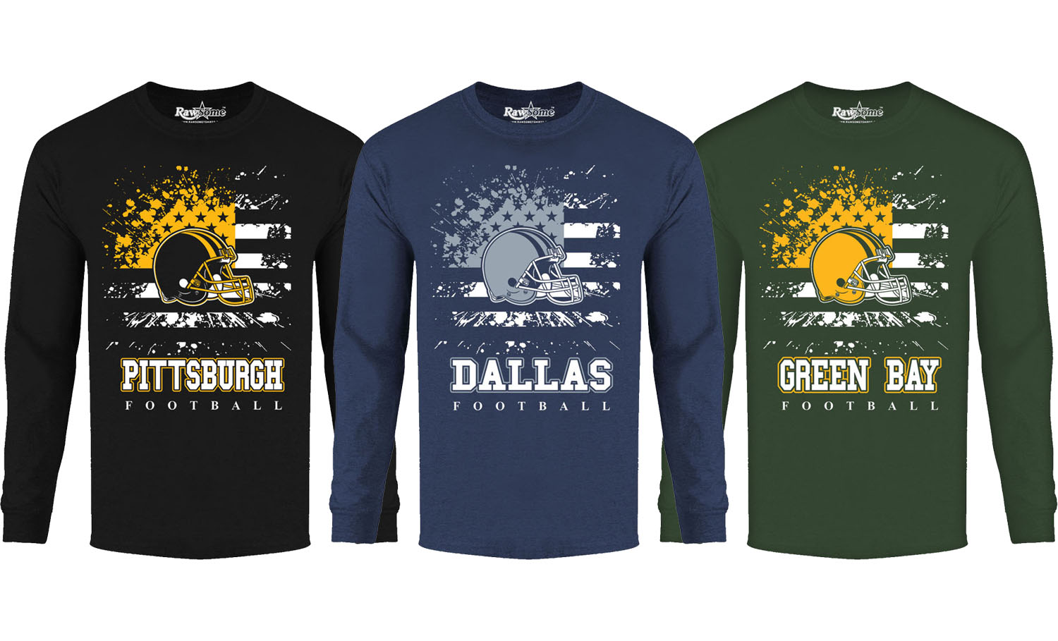 Men Star Spangled Football Long Sleeve Shirt