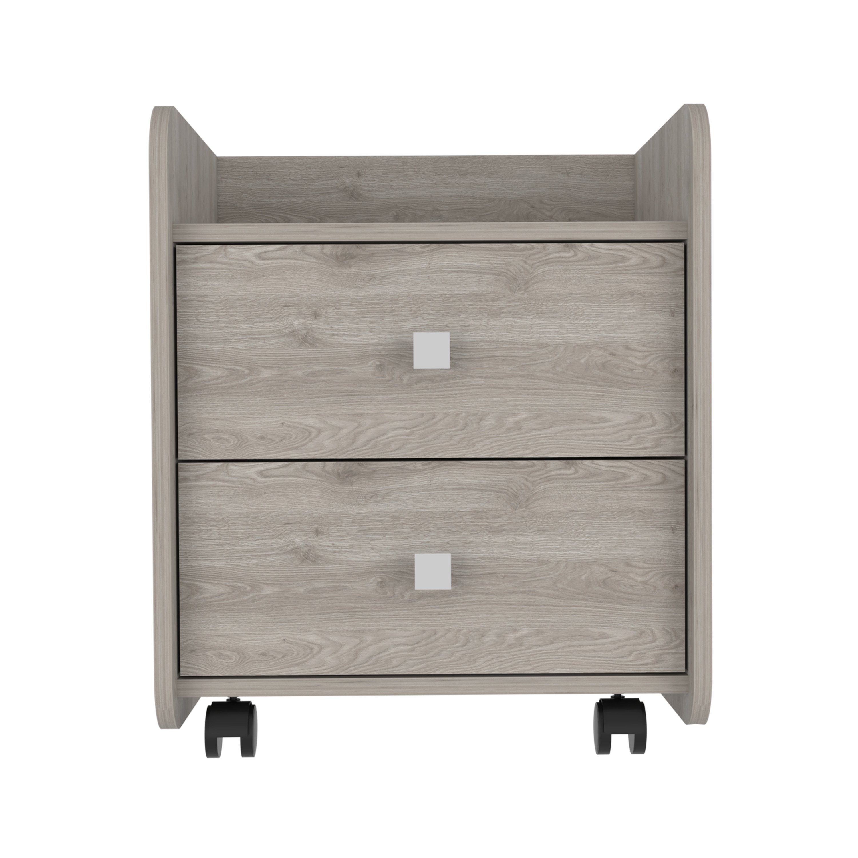 FM FURNITURE York Night Stand, With A countertop, Two Drawers And Four Casters
