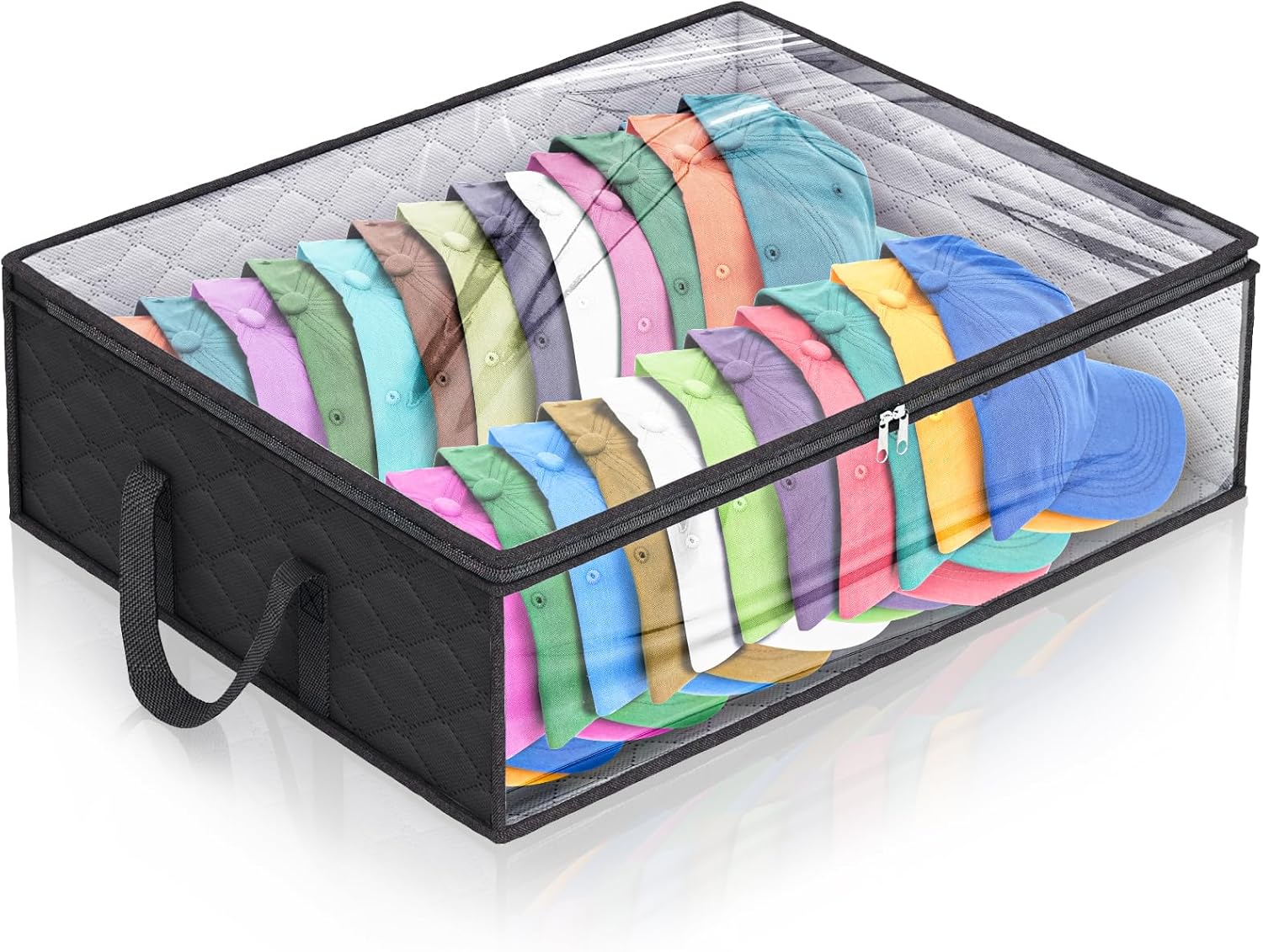 Wide Hat Storage for Baseball Caps Organizer with 2 Sturdy Handles