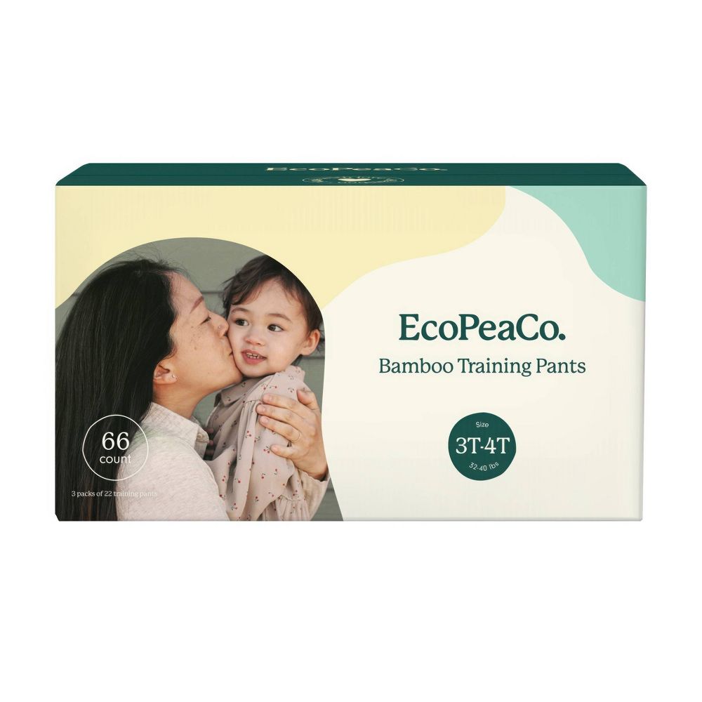 EcoPeaCo Bamboo Training Pants for Sensitive Skin - 3T4T - 66ct