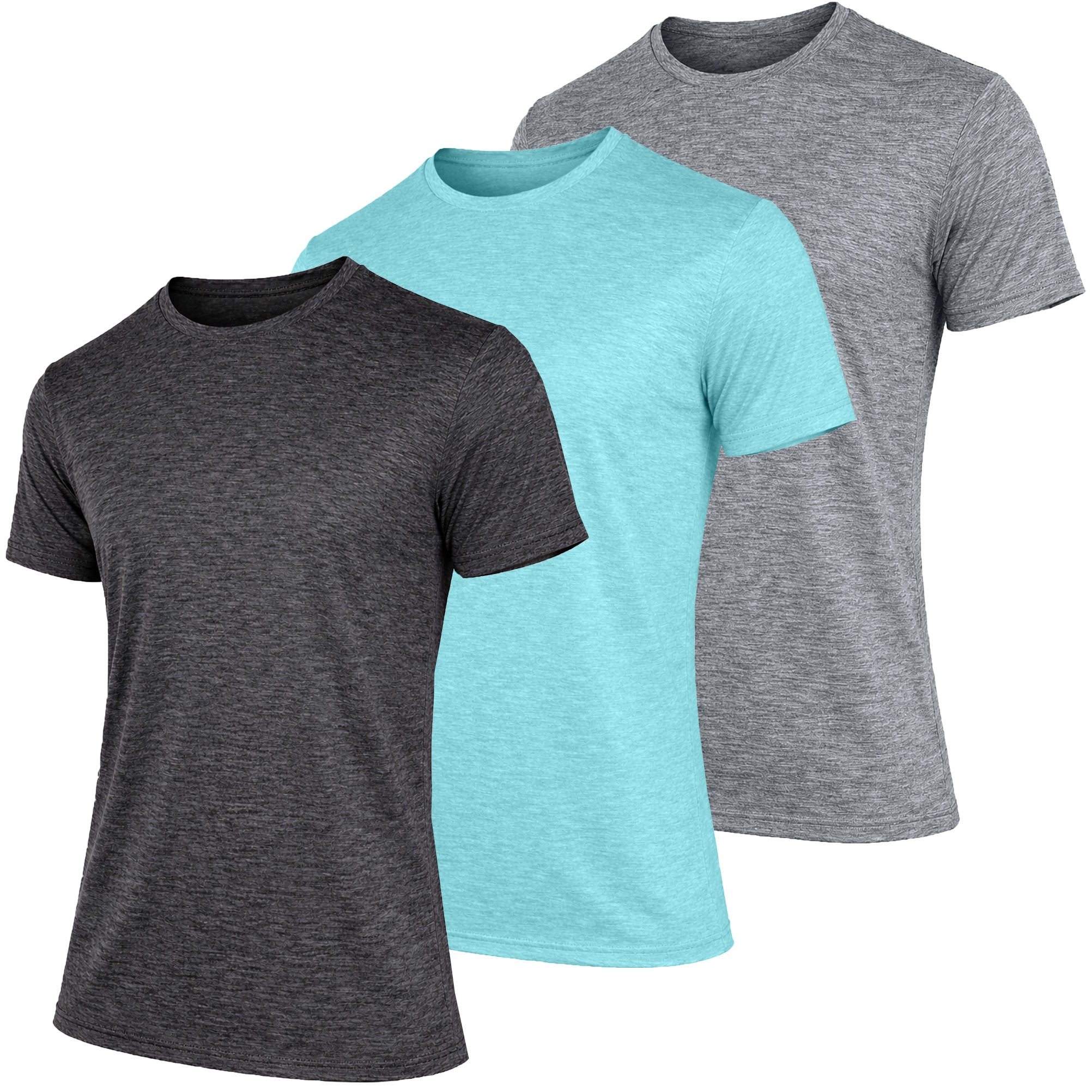 3-Pack Men's Moisture Wicking Performance Short Sleeve Tee (S - 3XL)
