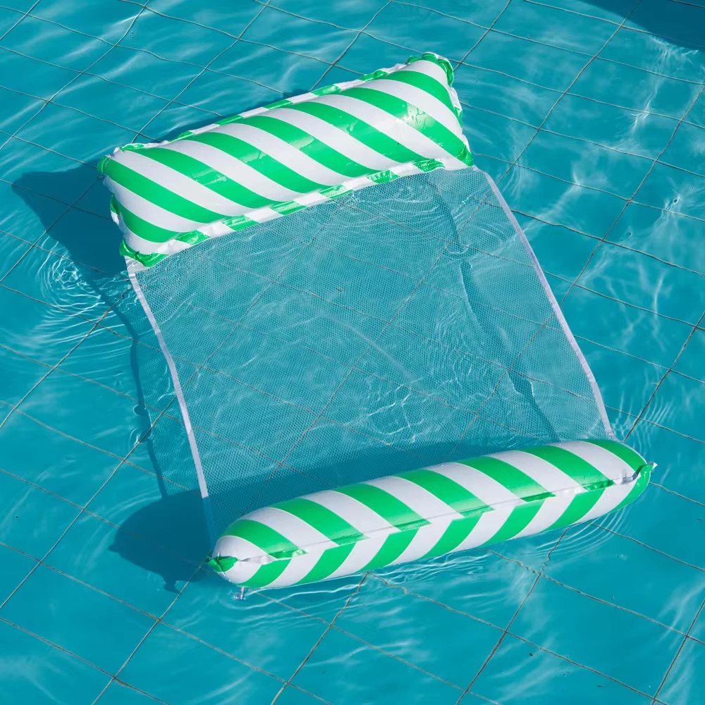4-IN-1 PVC Water Hammock Recliner Inflatable Floating Swimming Pool Party Mattress Beach Leisure Floating Beds With Net Backrest