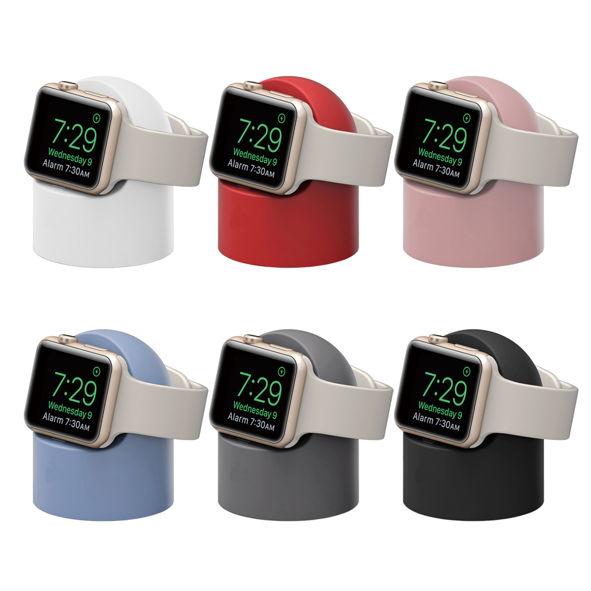 Zummy Silicone Charger Dock Station Charging Holder Stand For Apple Watch