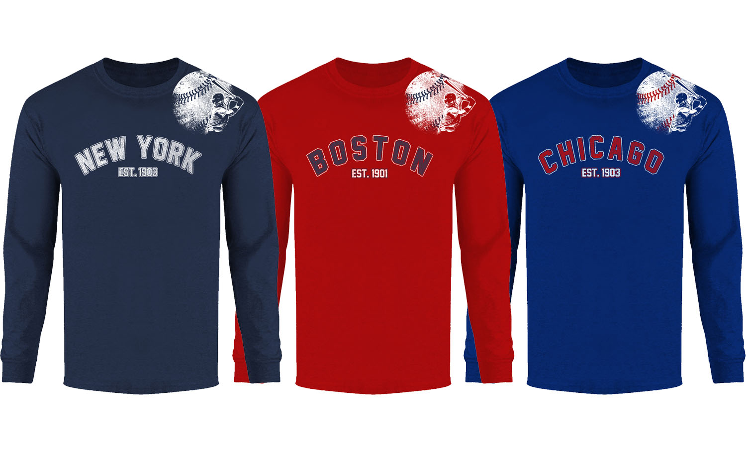 Men Batter Up Baseball Long Sleeve Shirt