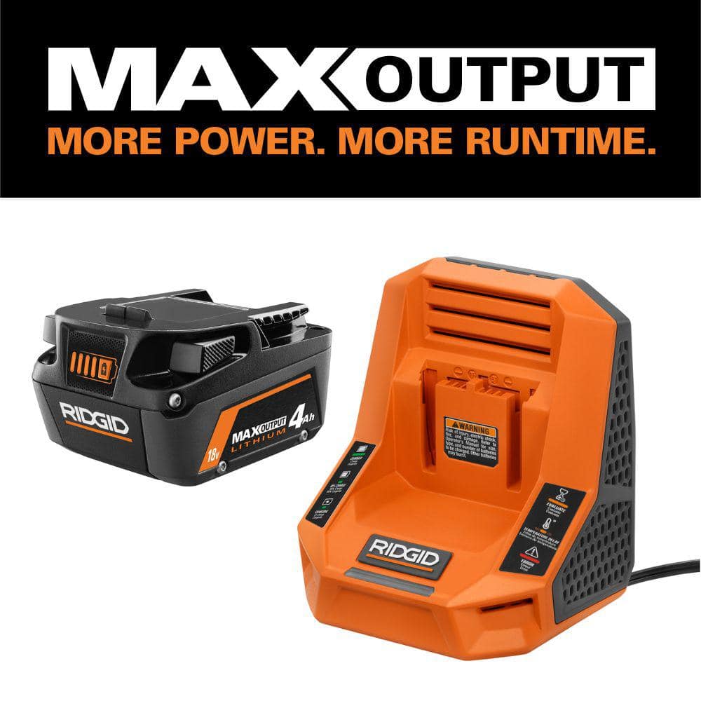 RIDGID 18V 4.0 Ah MAX Output Starter Kit with Rapid Charger