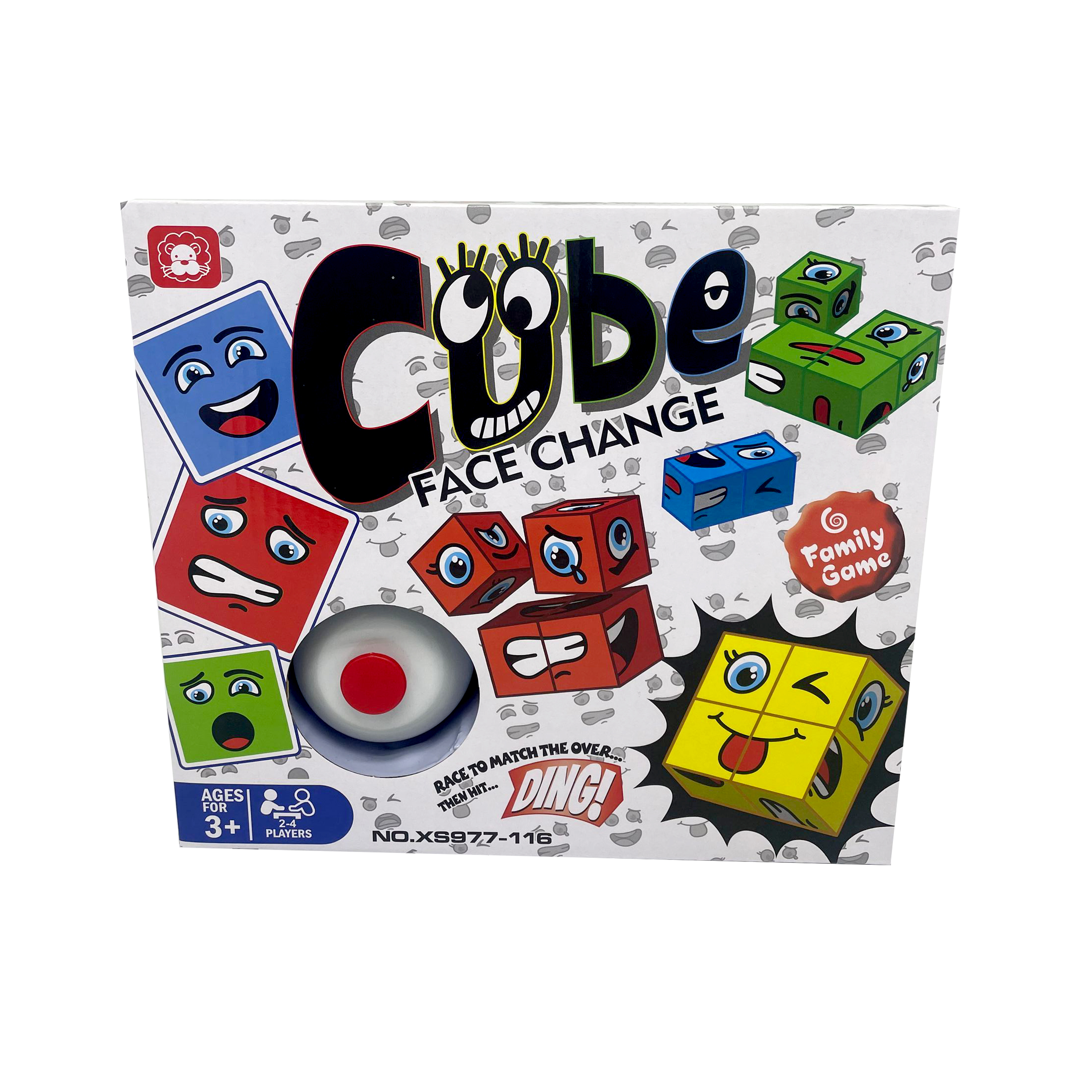 Zummy Face Change Board Game with 16 Cubes and Game Bell, 2-4 Players Party Game