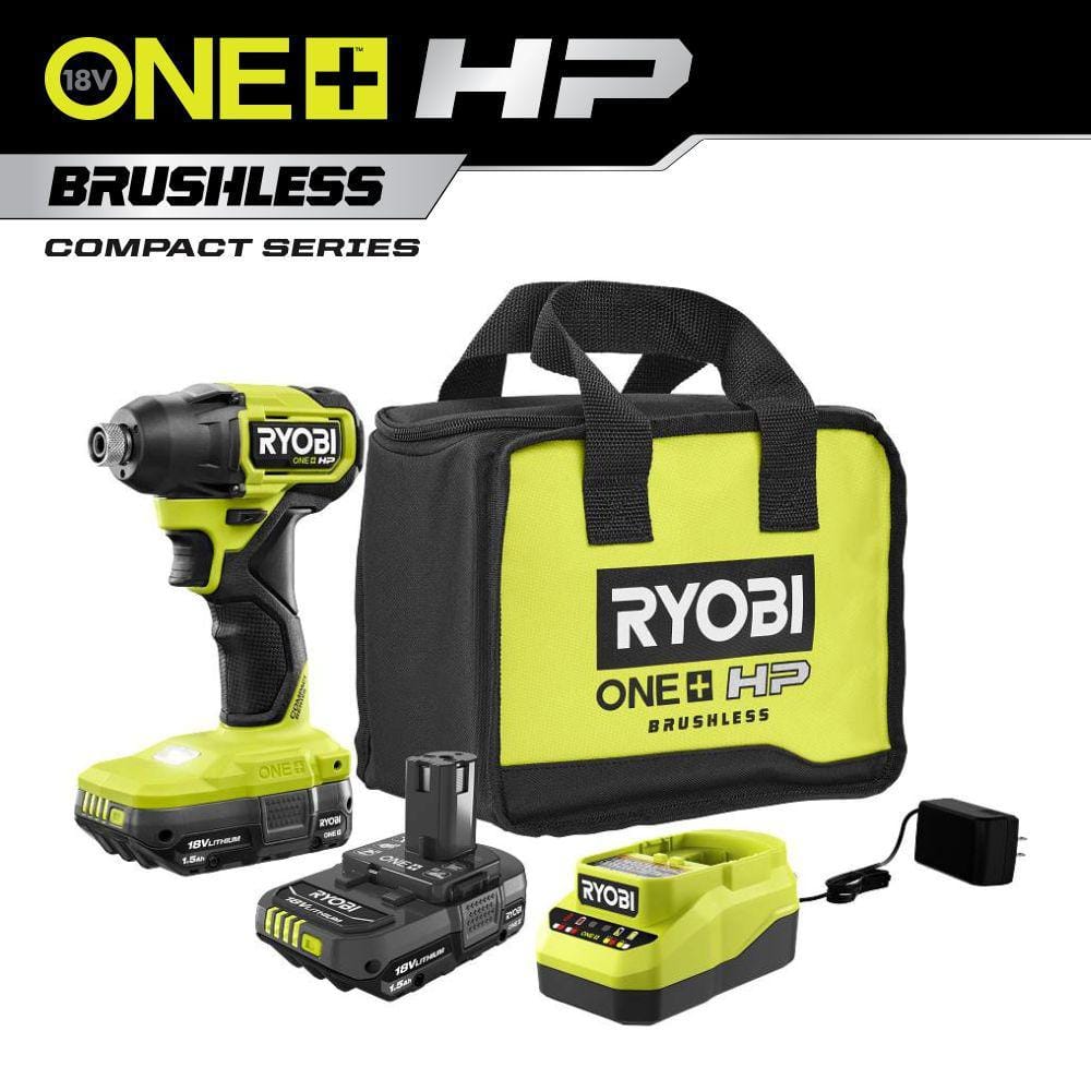 RYOBI ONE+ HP 18V Brushless Cordless Compact 1/4 in. Hex Impact Driver Kit