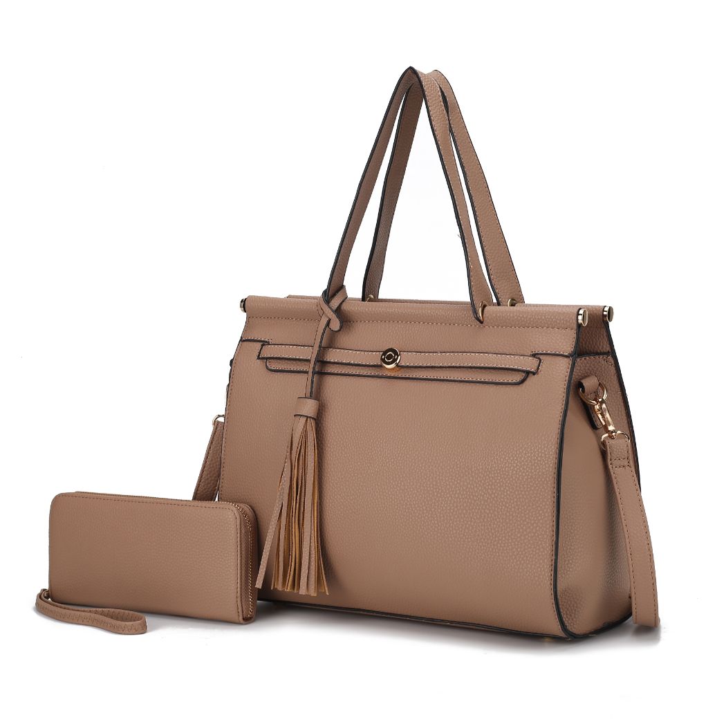 MKF Collection Shelby Vegan Leather Women’s Satchel Bag with wallet  by Mia K