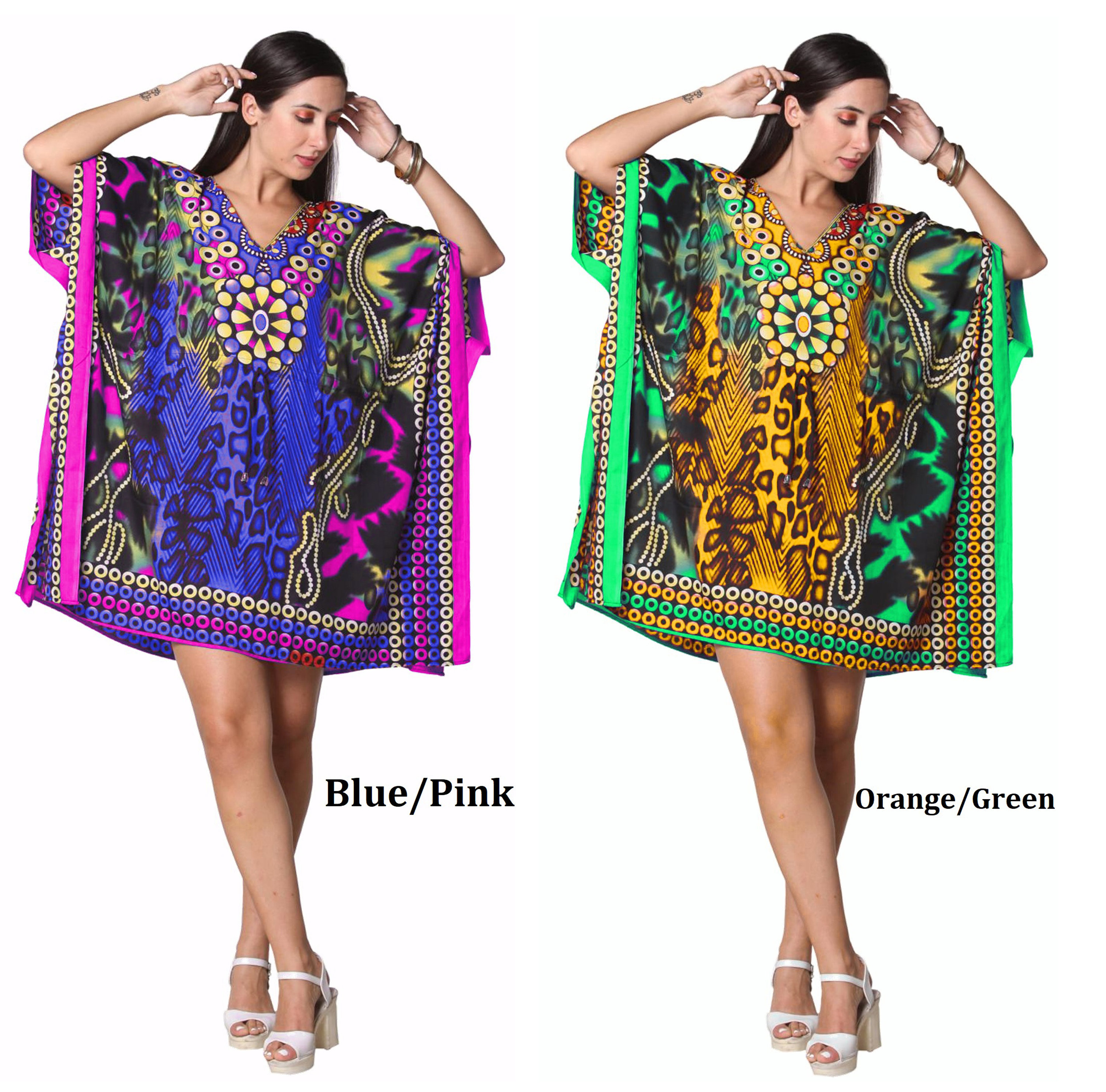 Short Kaftan Kimono Dress - Plus Size Available