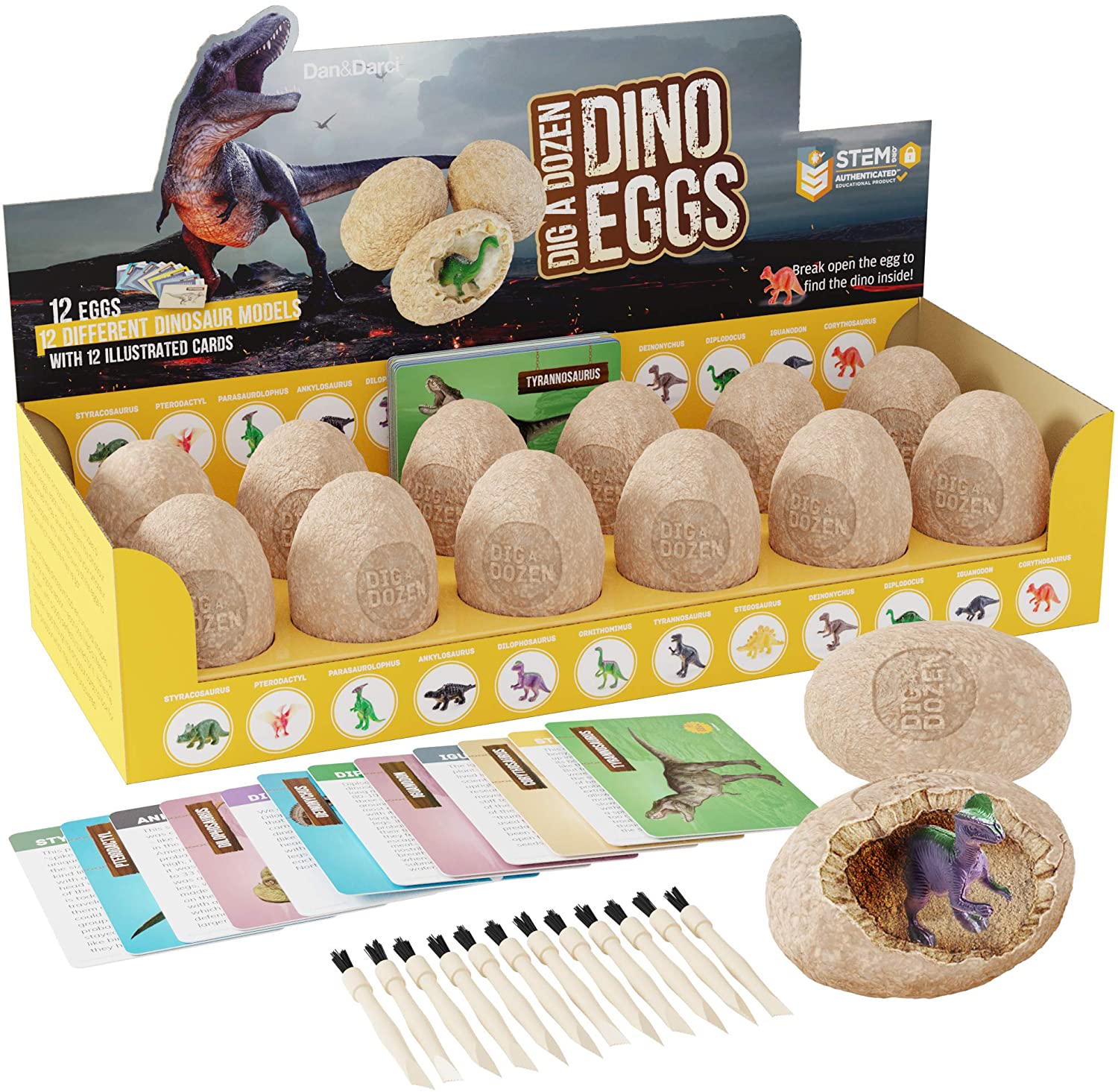 Dig a Dozen Dino Eggs Dig Kit - Surprise Dinosaur Filled Eggs