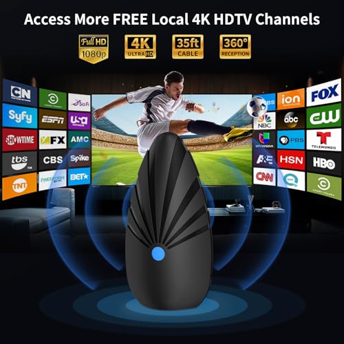 NOGYZO TV Antenna for Smart TV IndoorOutdoor Digital Antenna 900 Miles Black NOGYZO TV Antenna for Smart TV IndoorOutdoor Digital Antenna 900 Miles Black