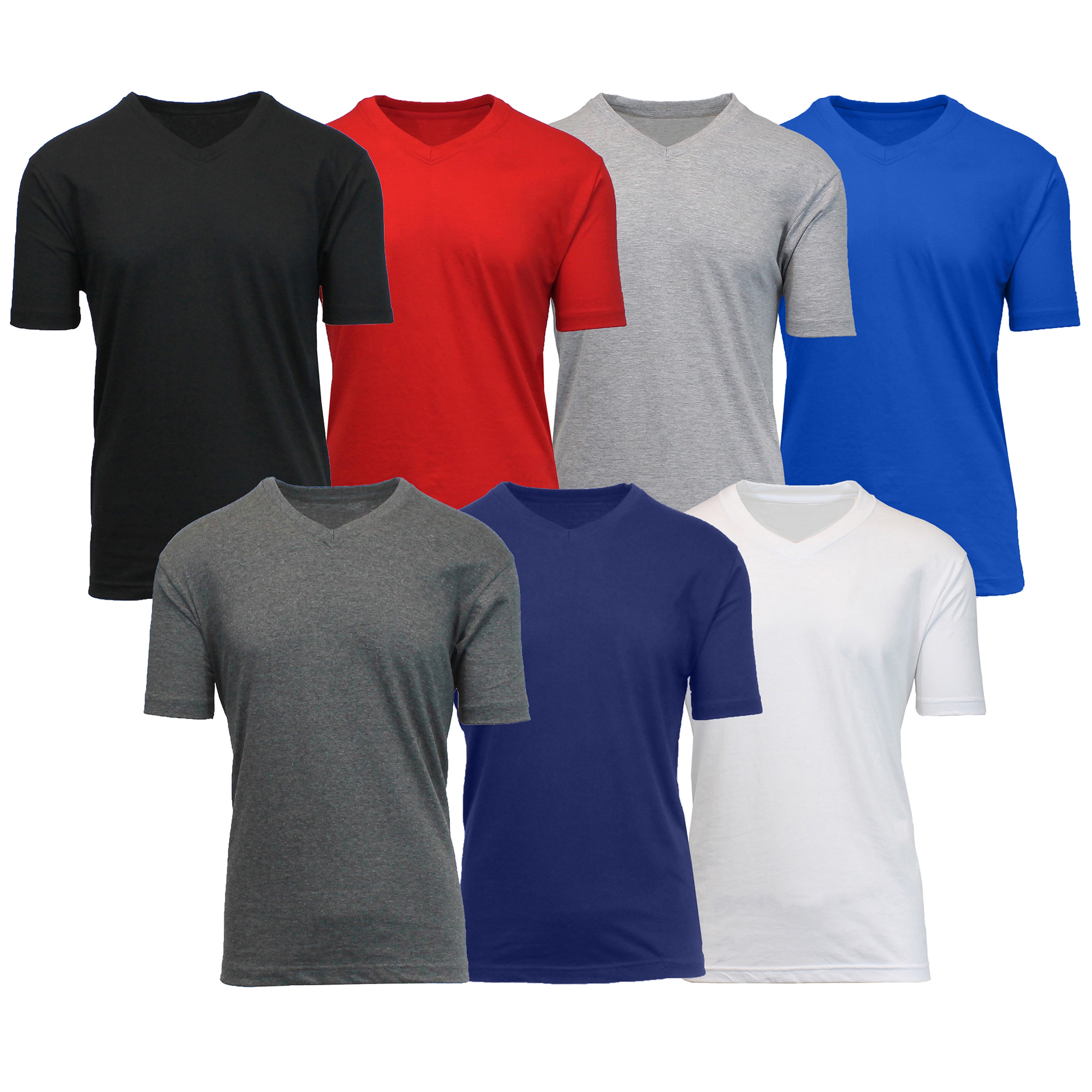 Men's 6-Pack Short Sleeve V-Neck Modern Fit Classic Tees (S-3XL)