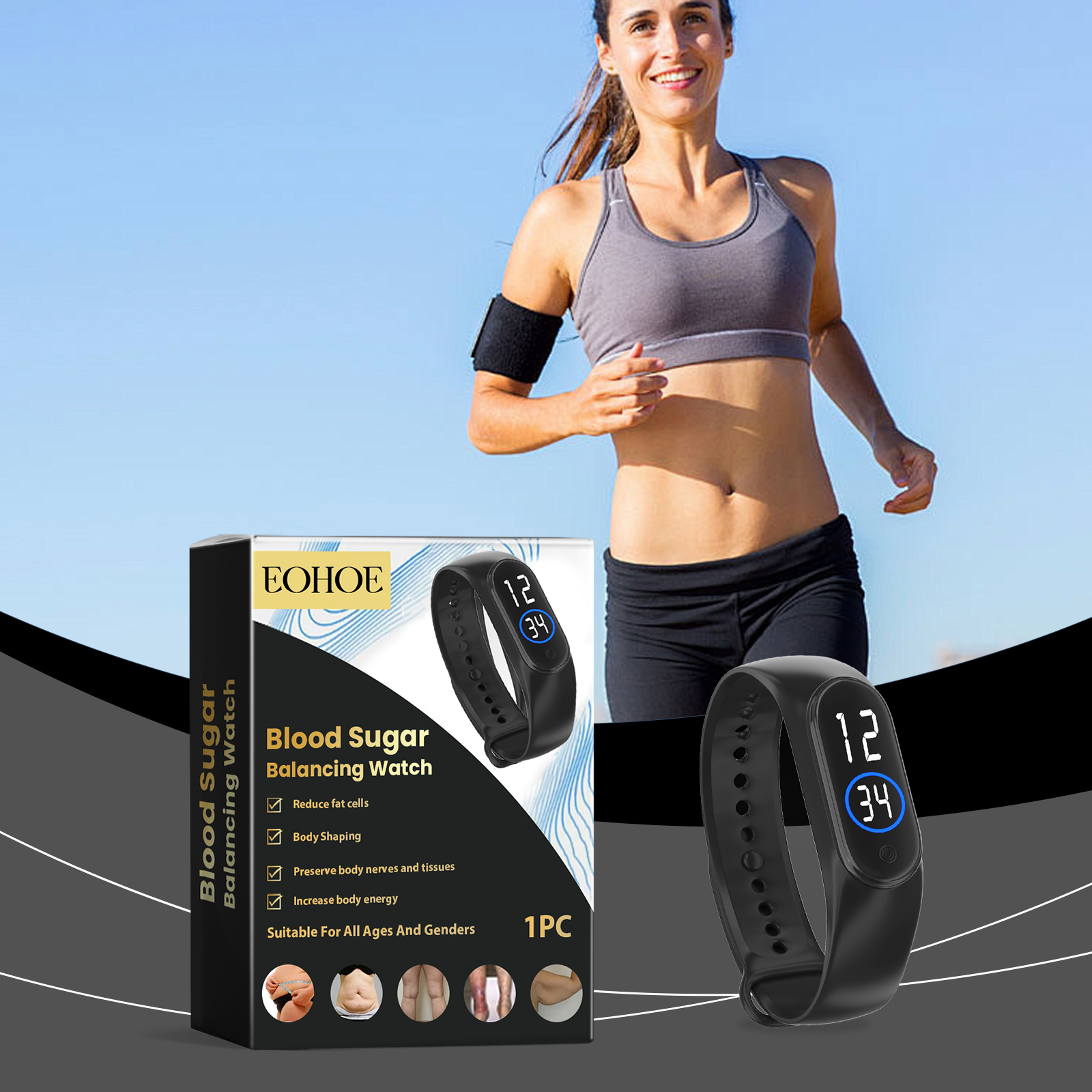 Sports Watch Outdoor Running Daily Portable Lightweight Energy Management Body Sports Watch Blood Sugar Balancing Watch