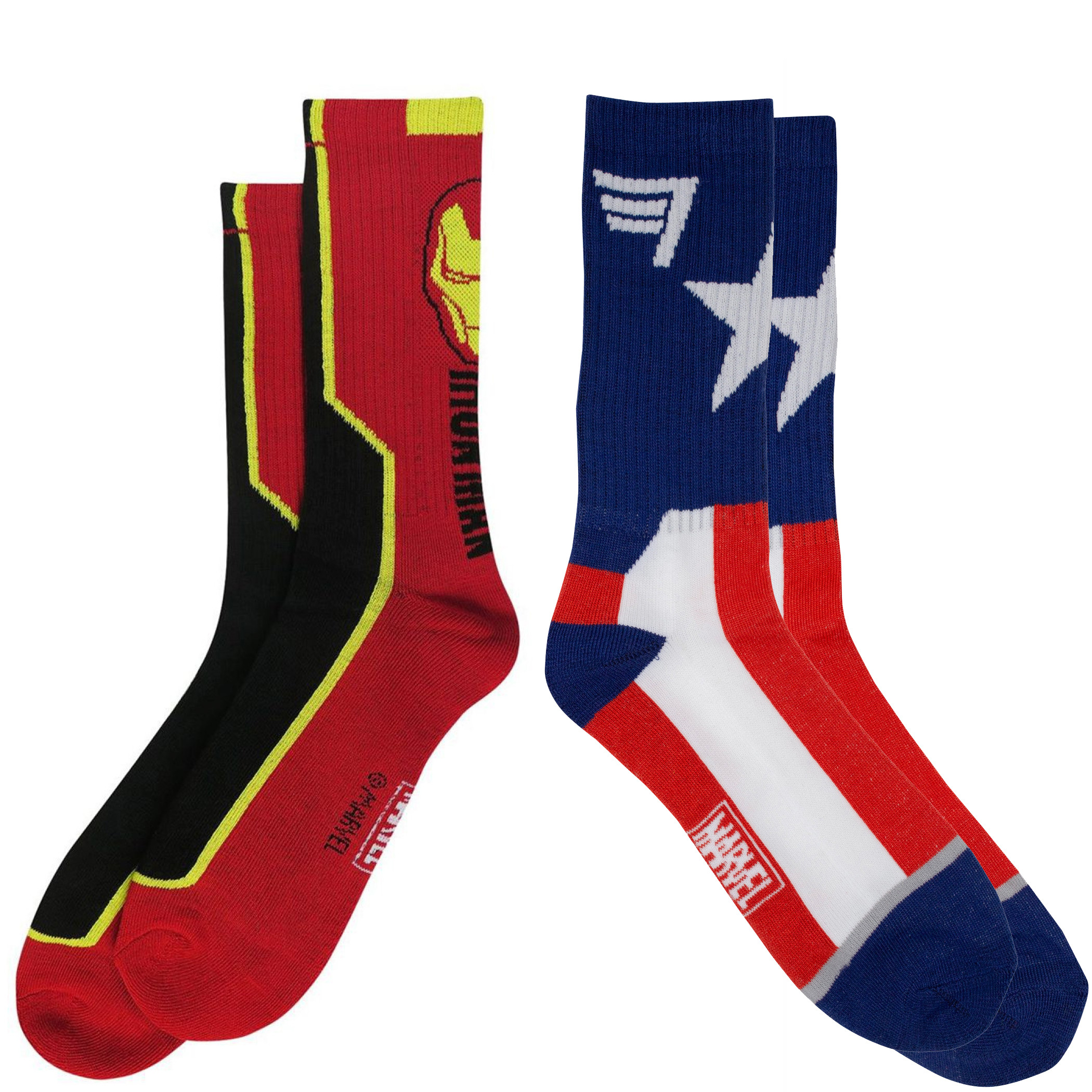 Captain America and Iron Man 2-Pair Pack of Crew Socks