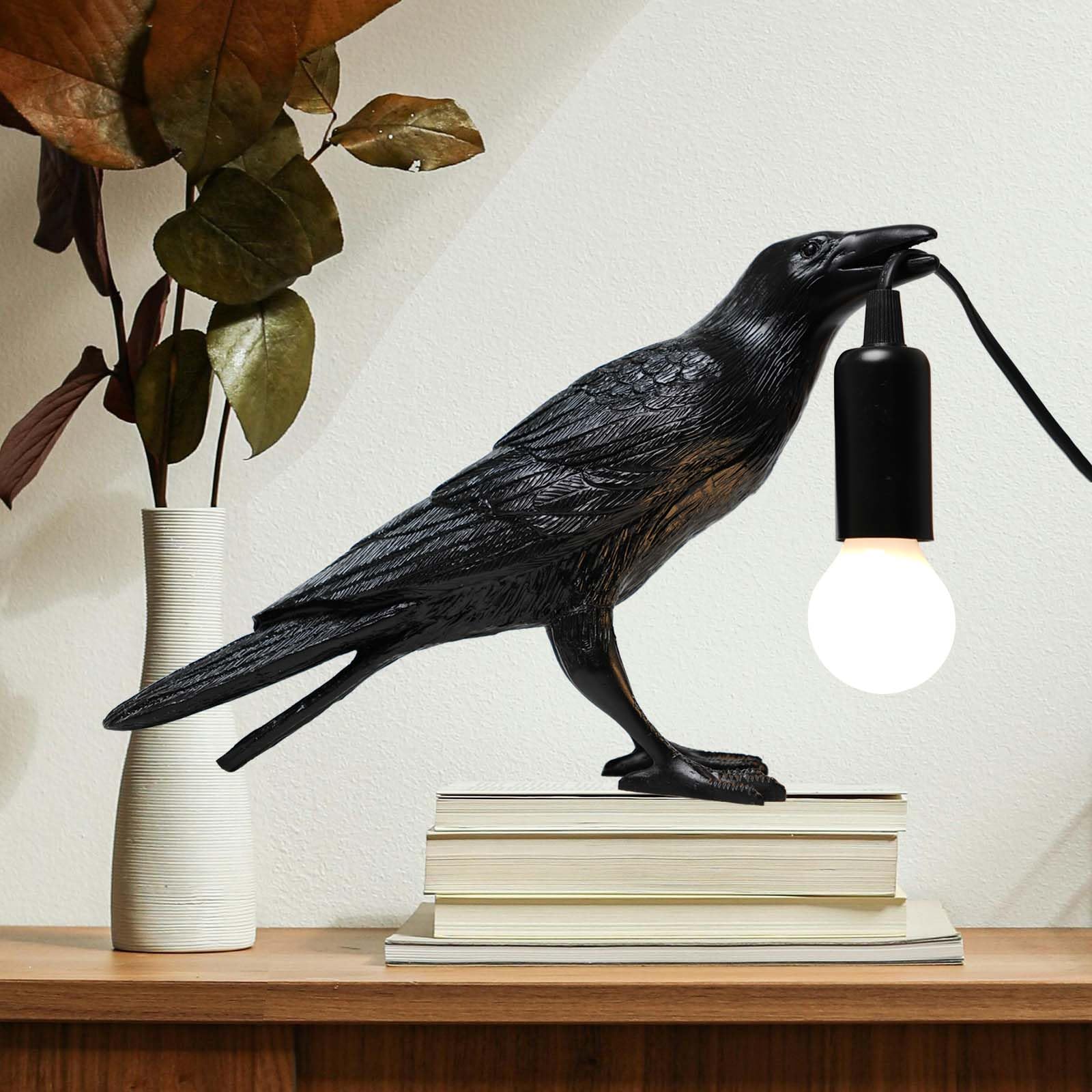 Crow Lamp - Raven Table Lamp with Bulb