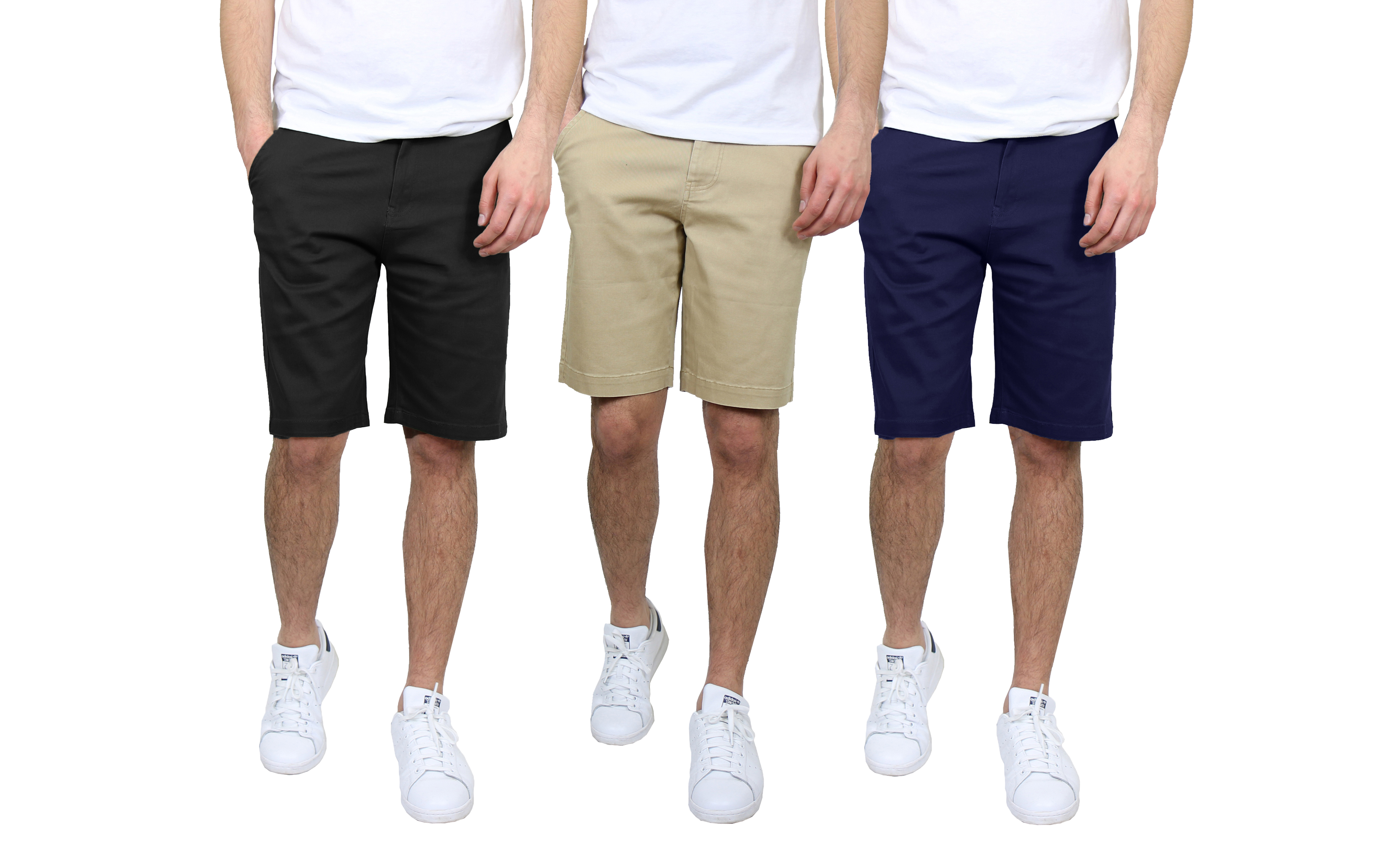 3-Pack Men's Cotton Stretch Slim Fit Chino Shorts (Sizes, 28-44)