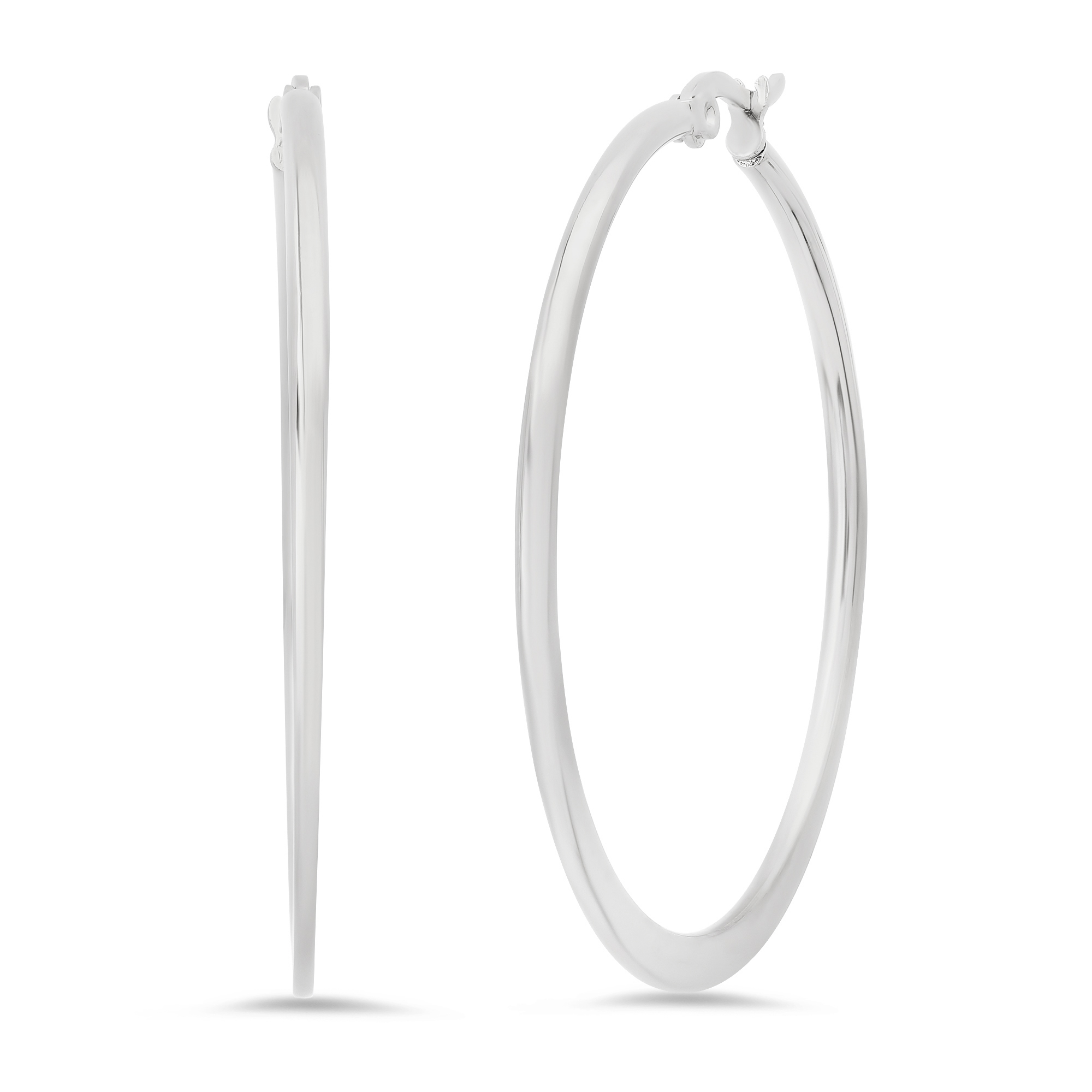 Classic Stainless Steel Round Bottom Hoop Earrings