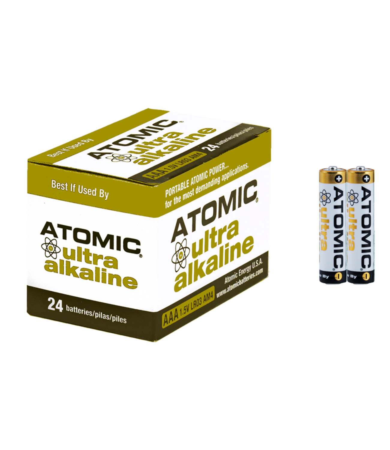 Atomic Ultra Alkaline AAA LR03 AM4 1.5V Batteries (24 Batteries)