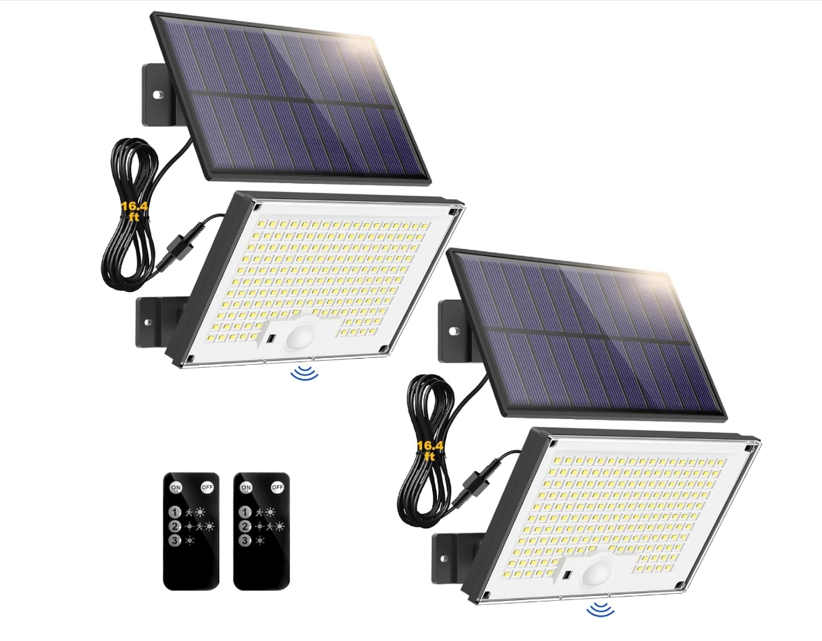 2-Pack 172 LED 3 Modes Split Motion Sensor Outdoor Lights