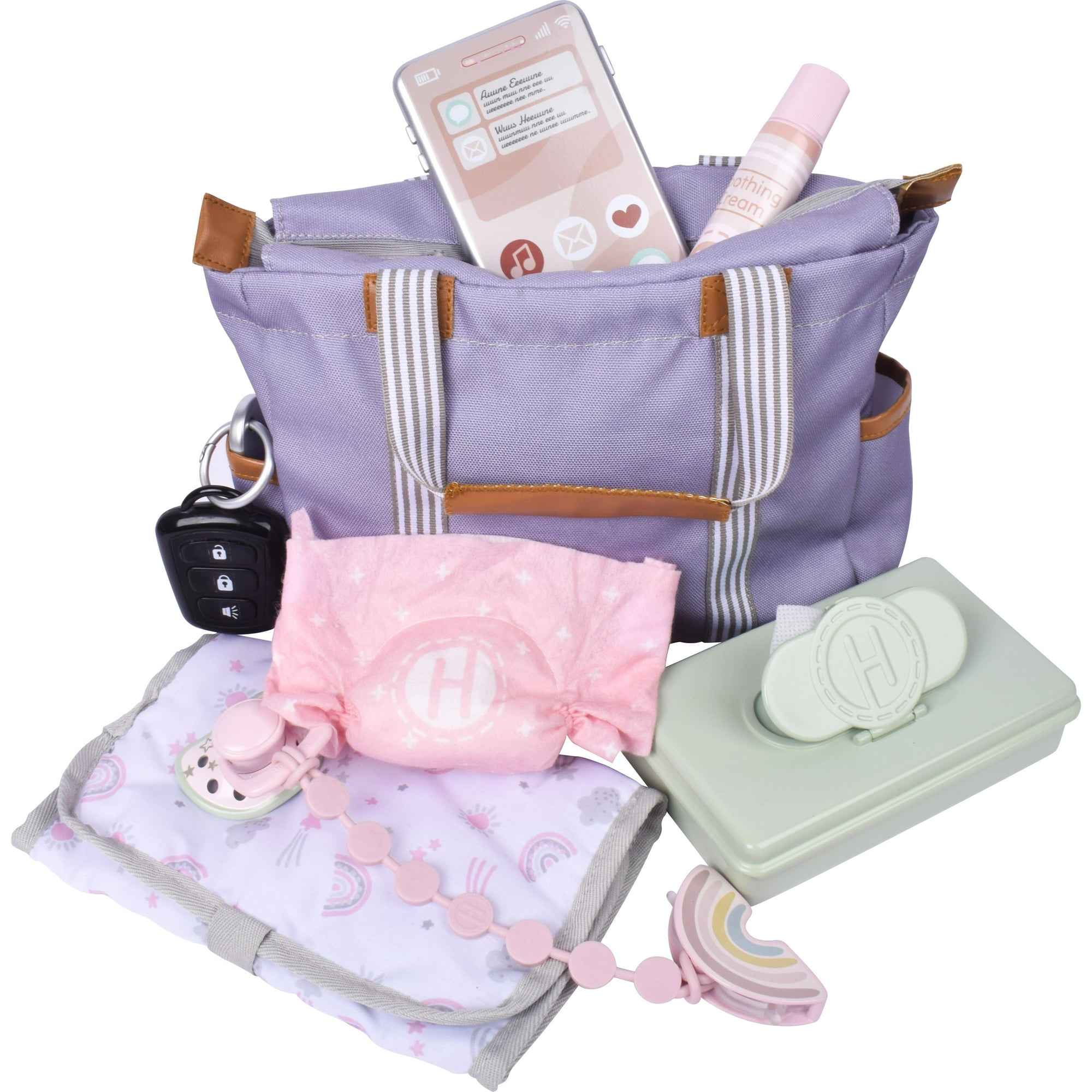 HOPSCOTCH LANE BABY DOLL ACCESSORY DIAPER BAG, CHILDREN AGES 3+ - MULTICOLOR - New