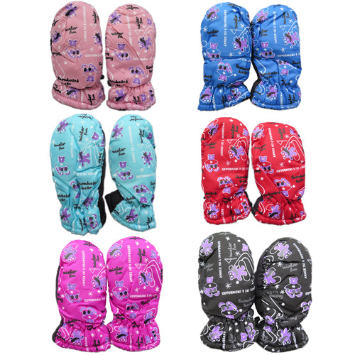 Magg Kids Toddlers Fleece Lined Winter Snow Print Glove Waterproof Mittens 11$