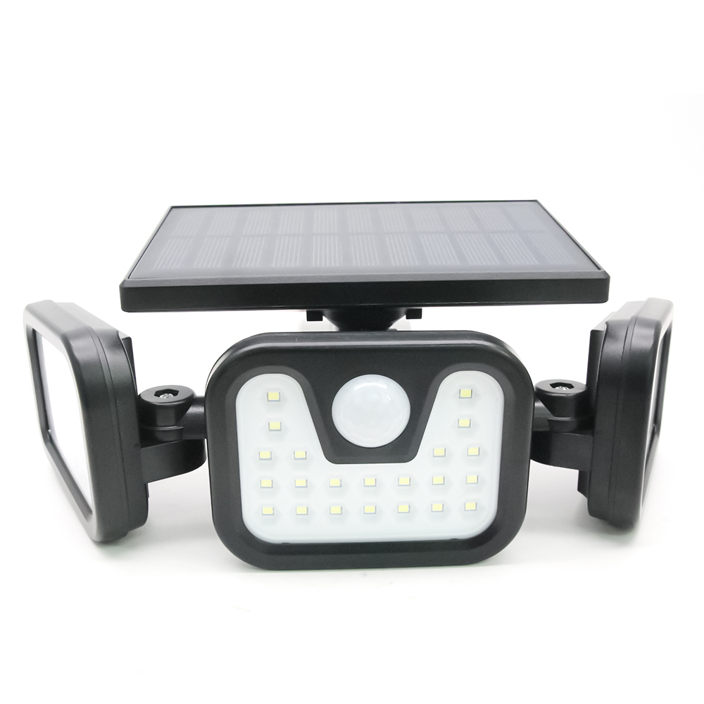 74LED Solar Security Flood Light 3 Heads Outdoor Waterproof Motion Sensor
