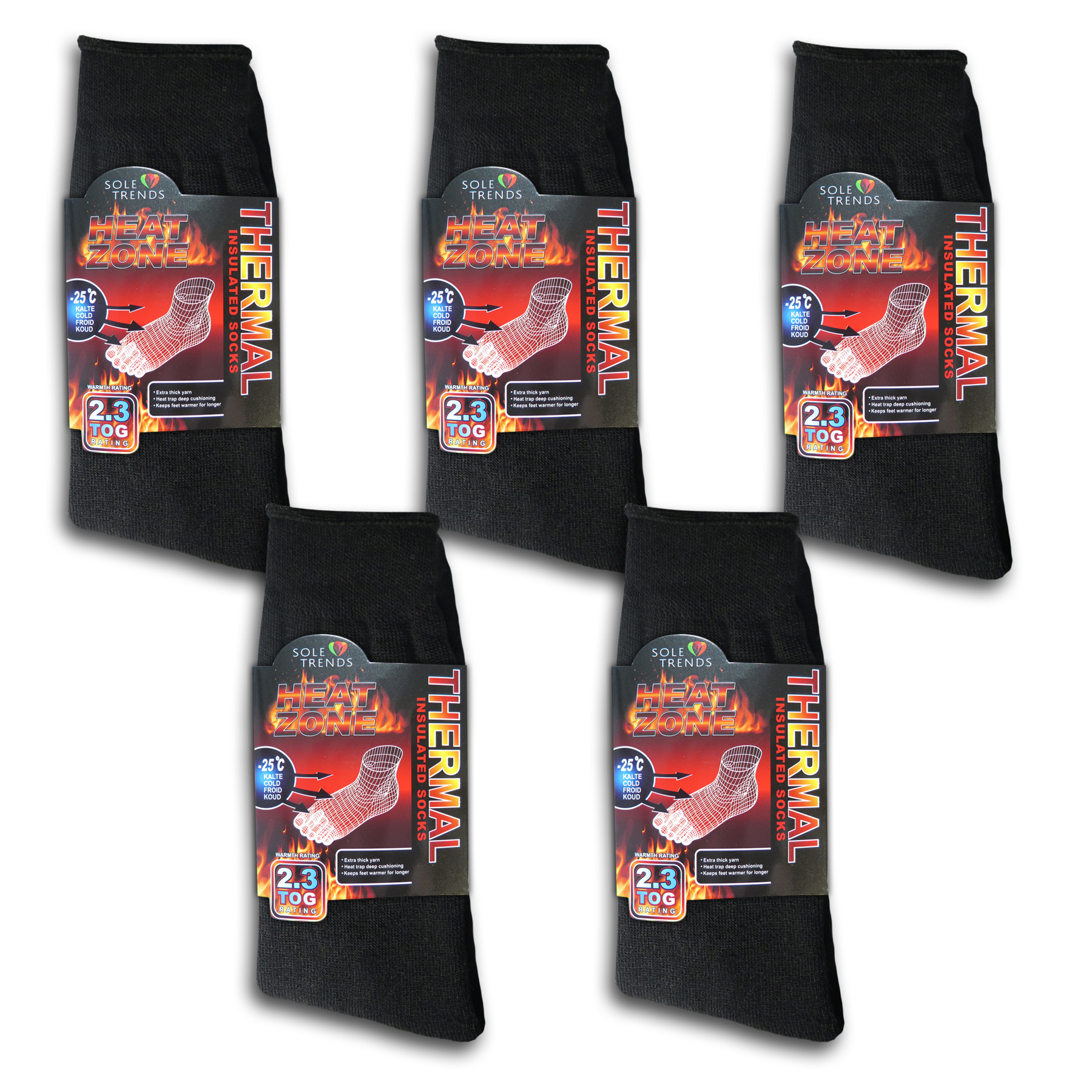 5 Pairs Men's or Women's Super Warm Thermal Acrylic Winter Socks