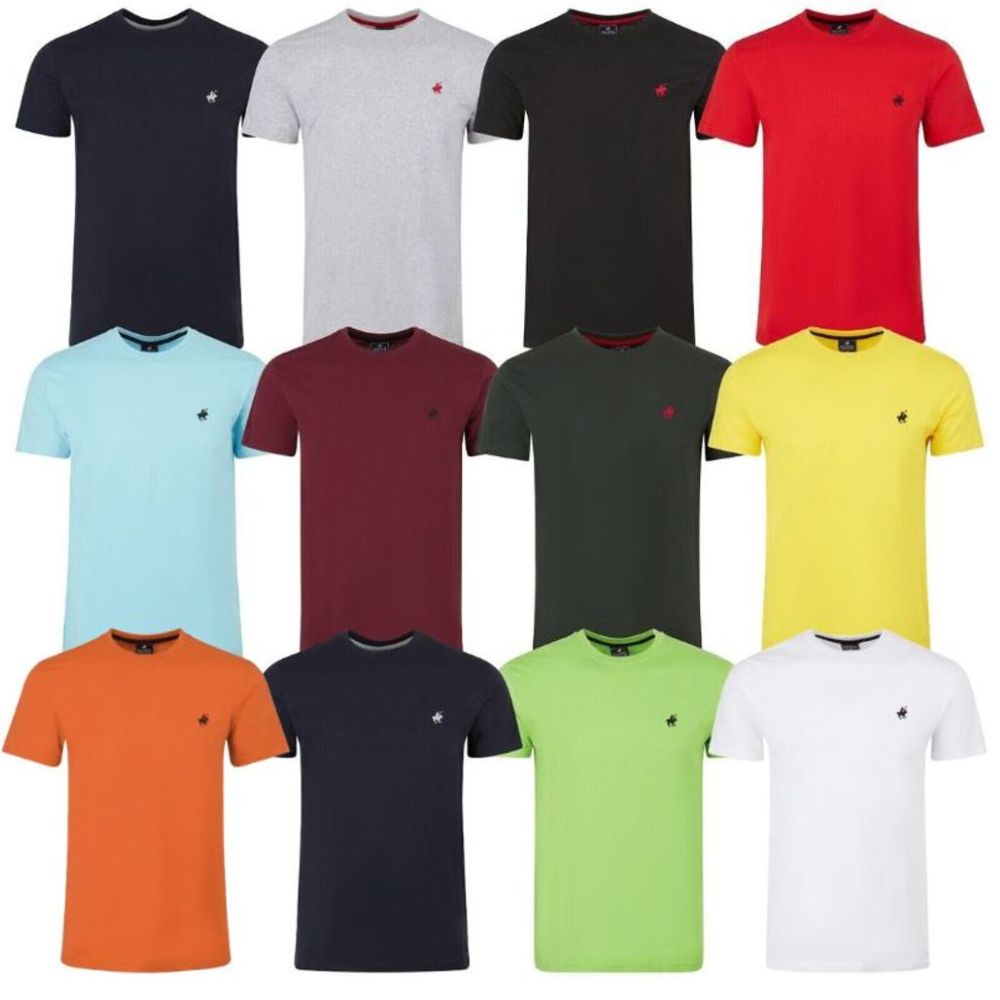 5-Pack: Assorted Pacific Polo Club Men's Short Sleeve Crew Neck T-Shirts