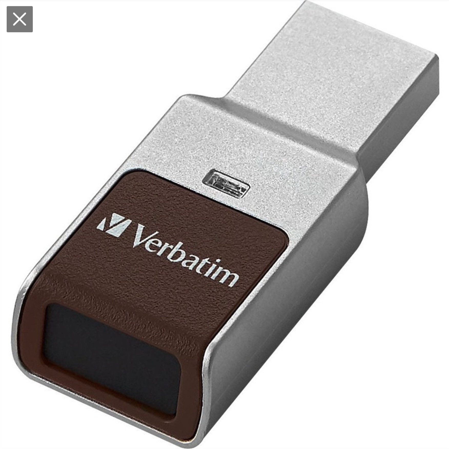 Verbatim 32GB Fingerprint Secure USB 3.0 Flash Drive with AES 256 Hardware Encryption – Silver