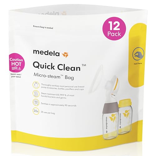 MEDALA MEDELA QUICK CLEAN MICROWAVE STERILIZER BAGS PACK OF 12 - WHITE