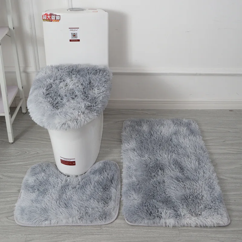 3-Piece Non-Slip Bath Mat Set – Absorbent Rug & Toilet Seat Cover