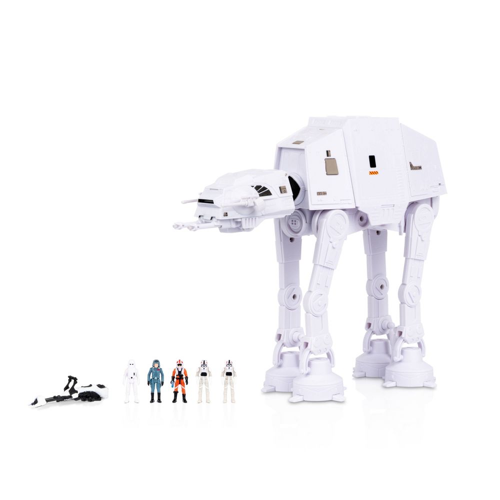 9pc Star Wars Micro Galaxy Squadron AT-AT Walker & Figures Playset Lights S