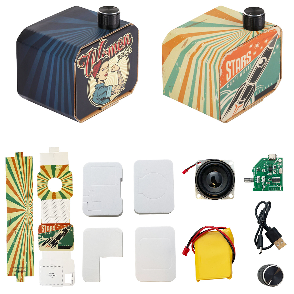 Zummy DIY Bluetooth Speaker Box Kit Electronic Sound - Build Your Own Speaker