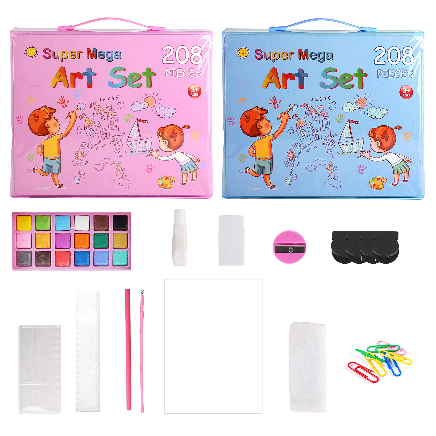208 Pcs Drawing Art Kit Art Supplies For 3-12Years Old Girls Boys Art Storage Box