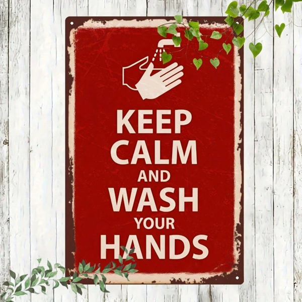 Retro Keep Calm Faucet Metal Sign